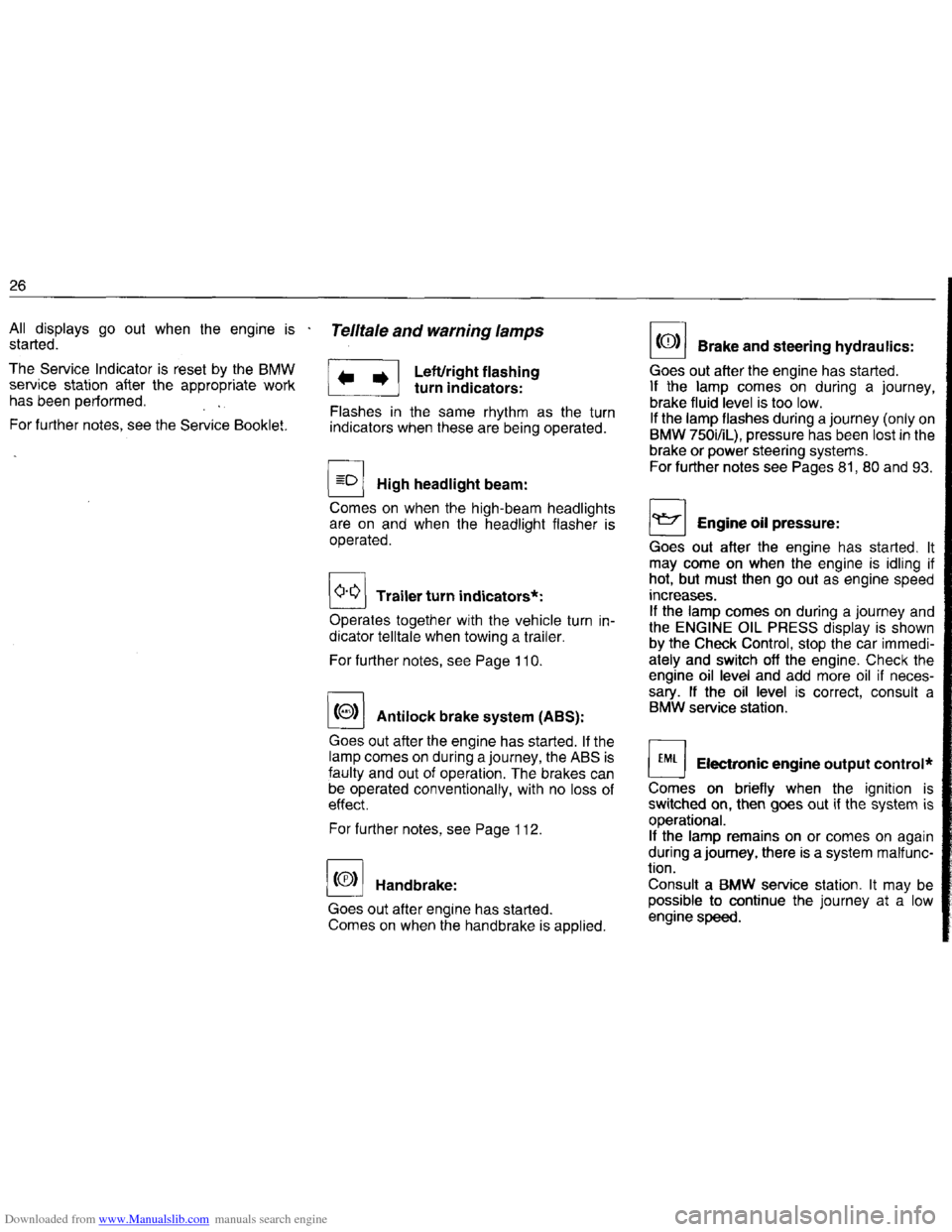 BMW 7 SERIES 1994 E38 Owners Manual Downloaded from www.Manualslib.com manuals search engine   