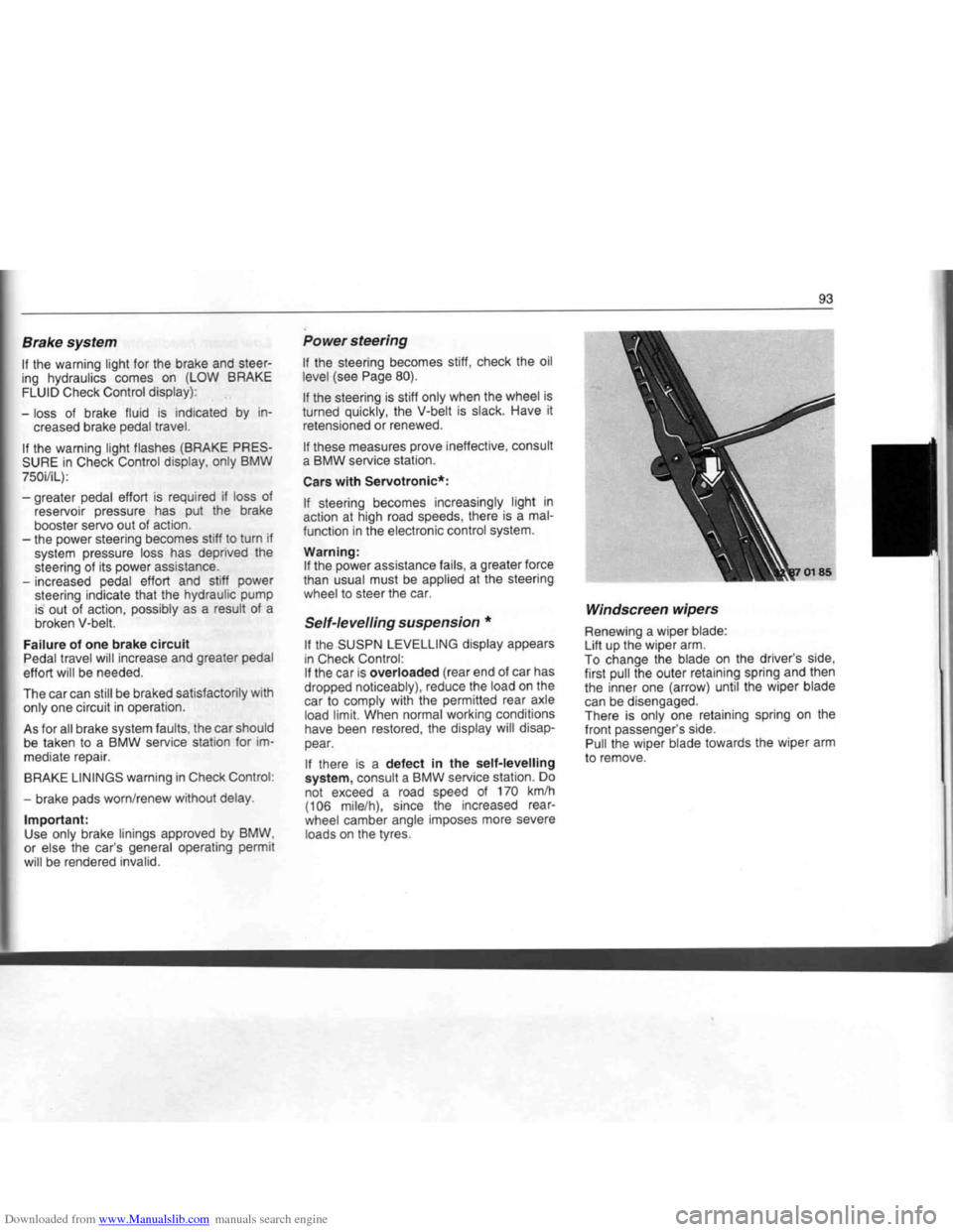 BMW 7 SERIES 1994 E38 Owners Manual Downloaded from www.Manualslib.com manuals search engine   