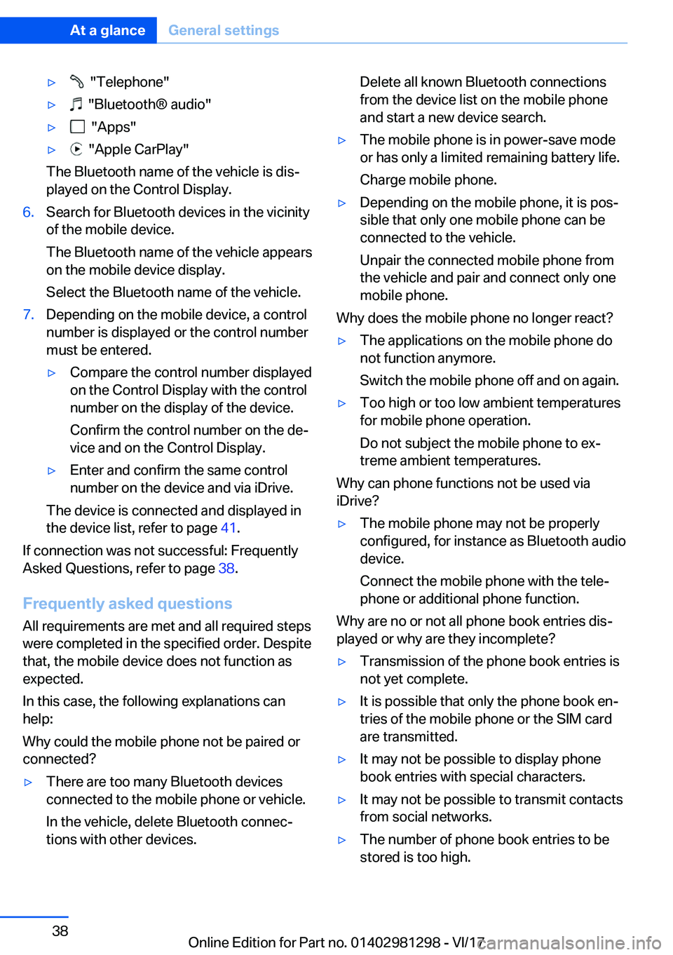 BMW 2 SERIES CONVERTIBLE 2018  Owners Manual 'y� � �"�T�e�l�e�p�h�o�n�e�"'y� � �"�B�l�u�e�t�o�o�t�h�n� �a�u�d�i�o�"'y� � �"�A�p�p�s�"'y� � �"�A�p�p�l�e� �C�a�r�P�l�a�y�"
�T�h�e� �B�l�u�e�t�o�o�t�h�