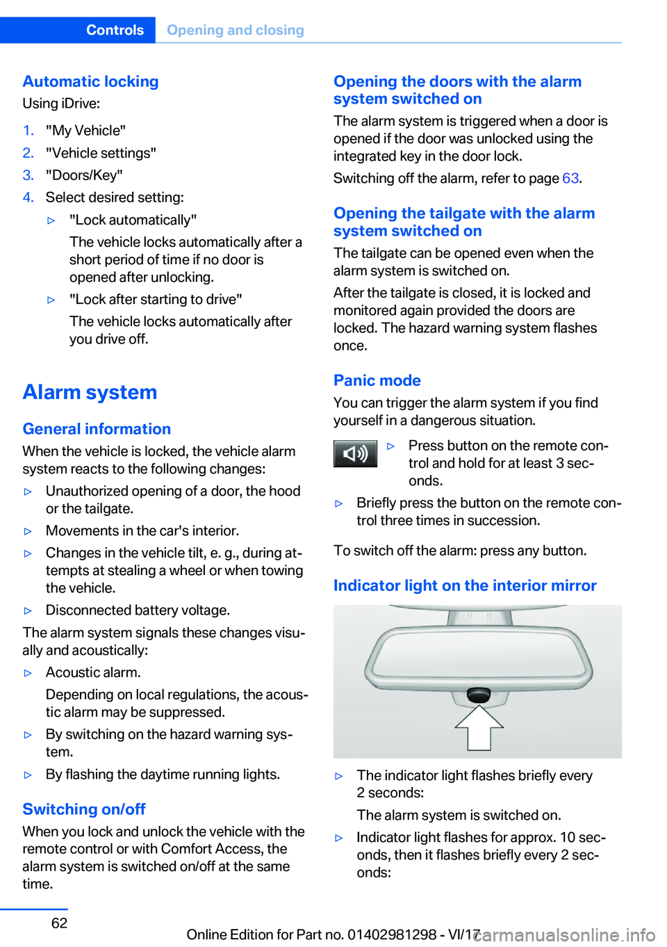 BMW 2 SERIES CONVERTIBLE 2018  Owners Manual �A�u�t�o�m�a�t�i�c��l�o�c�k�i�n�g�U�s�i�n�g� �i�D�r�i�v�e�:�1�.�"�M�y� �V�e�h�i�c�l�e�"�2�.�"�V�e�h�i�c�l�e� �s�e�t�t�i�n�g�s�"�3�.�"�D�o�o�r�s�/�K�e�y�"�4�.�S�e�l�e�c�t� �d�e
