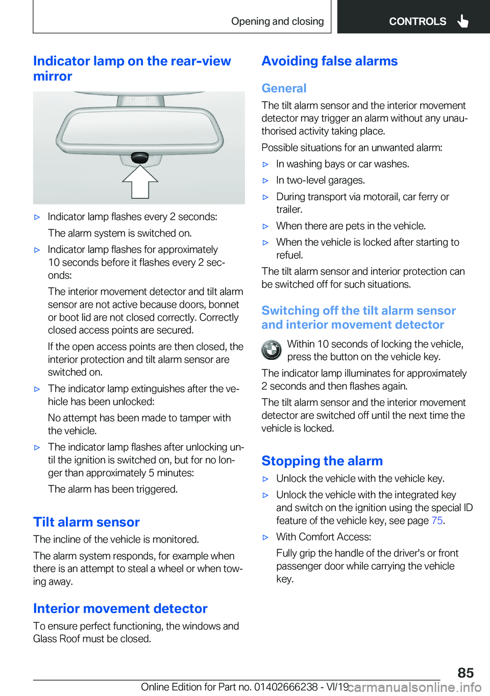 BMW 2 SERIES COUPE 2020  Owners Manual �I�n�d�i�c�a�t�o�r��l�a�m�p��o�n��t�h�e��r�e�a�r�-�v�i�e�w
�m�i�r�r�o�r'x�I�n�d�i�c�a�t�o�r��l�a�m�p��f�l�a�s�h�e�s��e�v�e�r�y��2��s�e�c�o�n�d�s�:
�T�h�e��a�l�a�r�m��s�y�s�t�e�m��i�s�