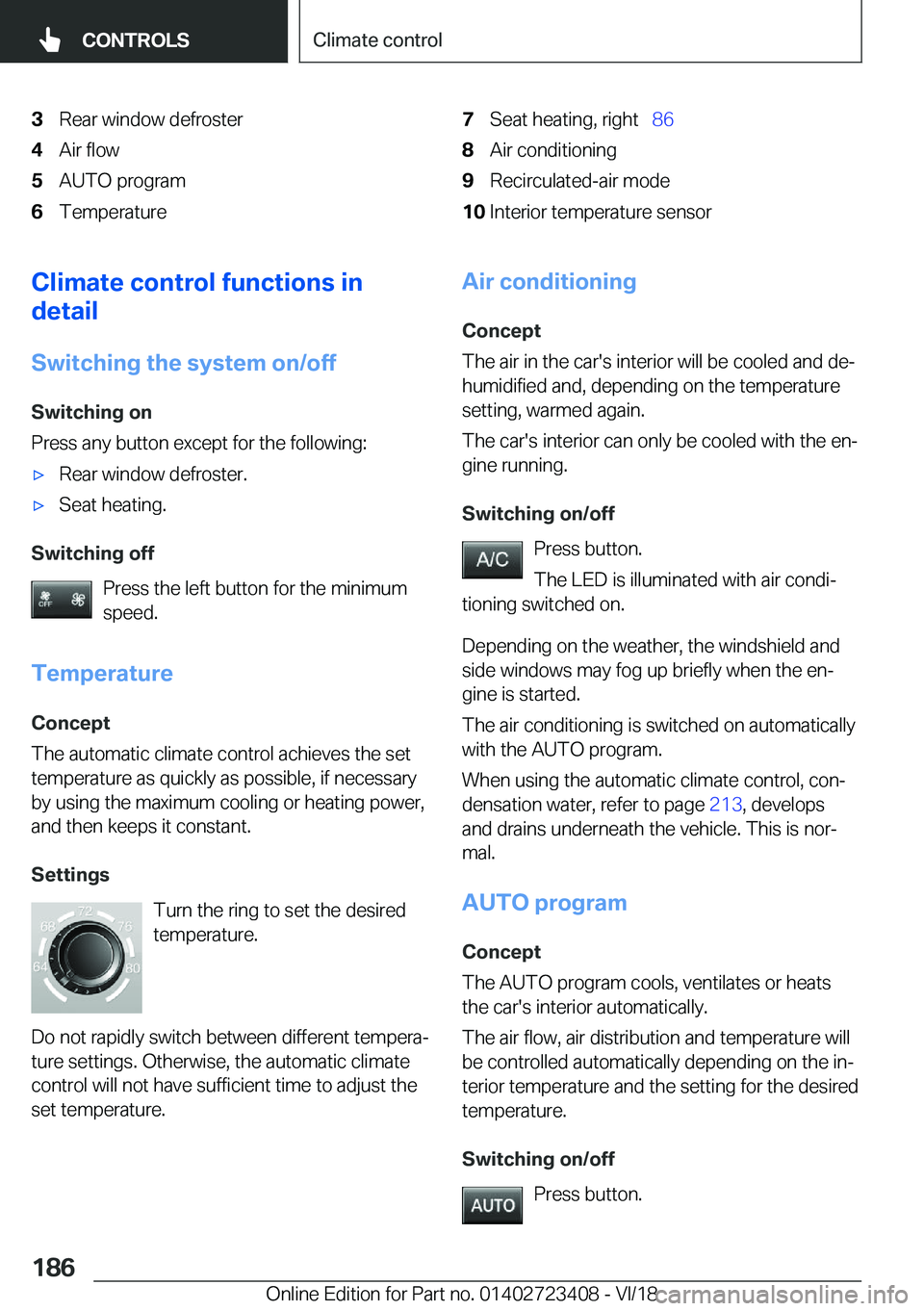 BMW 2 SERIES COUPE 2019  Owners Manual �3�R�e�a�r��w�i�n�d�o�w��d�e�f�r�o�s�t�e�r�4�A�i�r��f�l�o�w�5�A�U�T�O��p�r�o�g�r�a�m�6�T�e�m�p�e�r�a�t�u�r�e�7�S�e�a�t��h�e�a�t�i�n�g�,��r�i�g�h�t\_�8�6�8�A�i�r��c�o�n�d�i�t�i�o�n�i�n�g�9�R�e