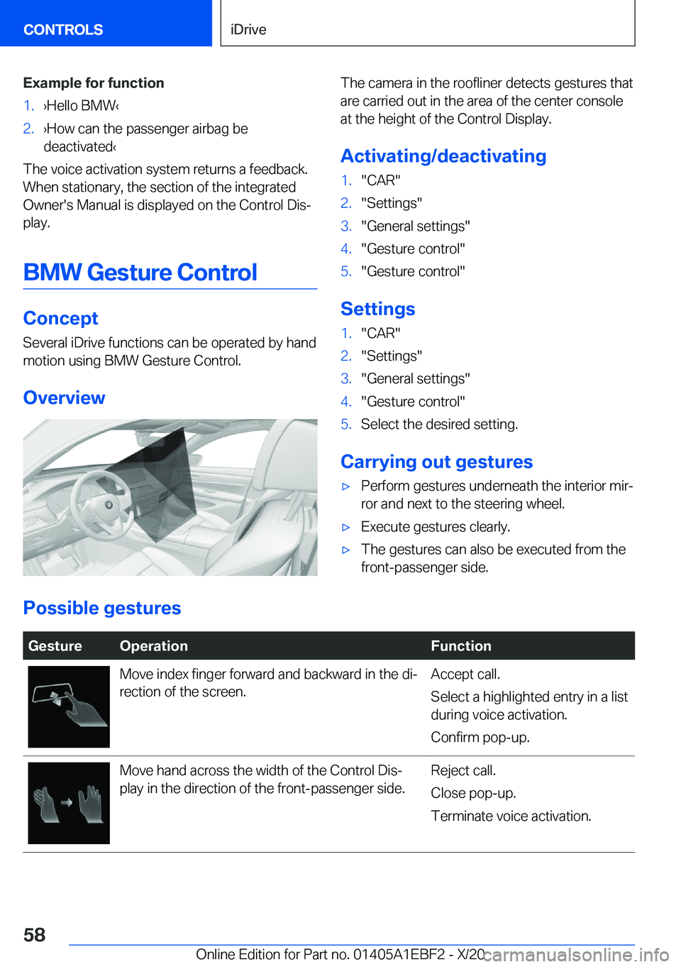 BMW 3 SERIES 2021  Owners Manual �E�x�a�m�p�l�e��f�o�r��f�u�n�c�t�i�o�n�1�.#