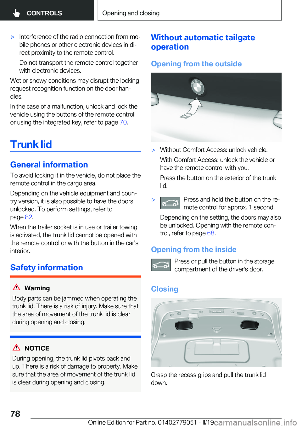 BMW 3 SERIES 2019  Owners Manual 'x�I�n�t�e�r�f�e�r�e�n�c�e��o�f��t�h�e��r�a�d�i�o��c�o�n�n�e�c�t�i�o�n��f�r�o�m��m�oj
�b�i�l�e��p�h�o�n�e�s��o�r��o�t�h�e�r��e�l�e�c�t�r�o�n�i�c��d�e�v�i�c�e�s��i�n��d�ij
�r�e�c�t�