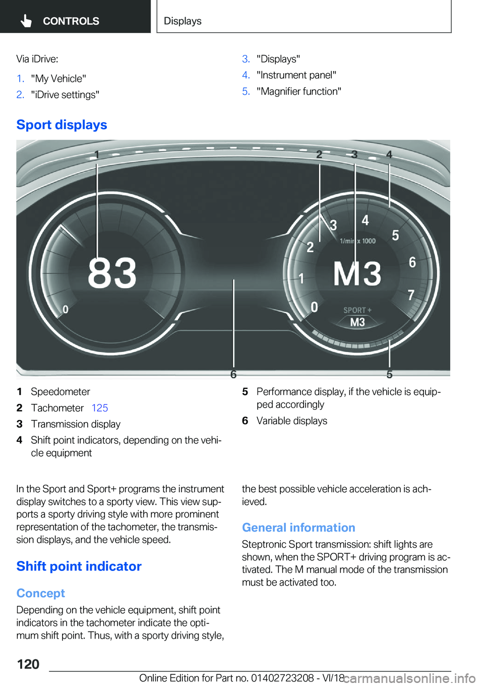 BMW 3 SERIES GRAN TURISMO 2019  Owners Manual �V�i�a��i�D�r�i�v�e�:�1�.��M�y��V�e�h�i�c�l�e��2�.��i�D�r�i�v�e��s�e�t�t�i�n�g�s��3�.��D�i�s�p�l�a�y�s��4�.��I�n�s�t�r�u�m�e�n�t��p�a�n�e�l��5�.��M�a�g�n�i�f�i�e�r��f�u�n�c�t�i�o�n�
�S�