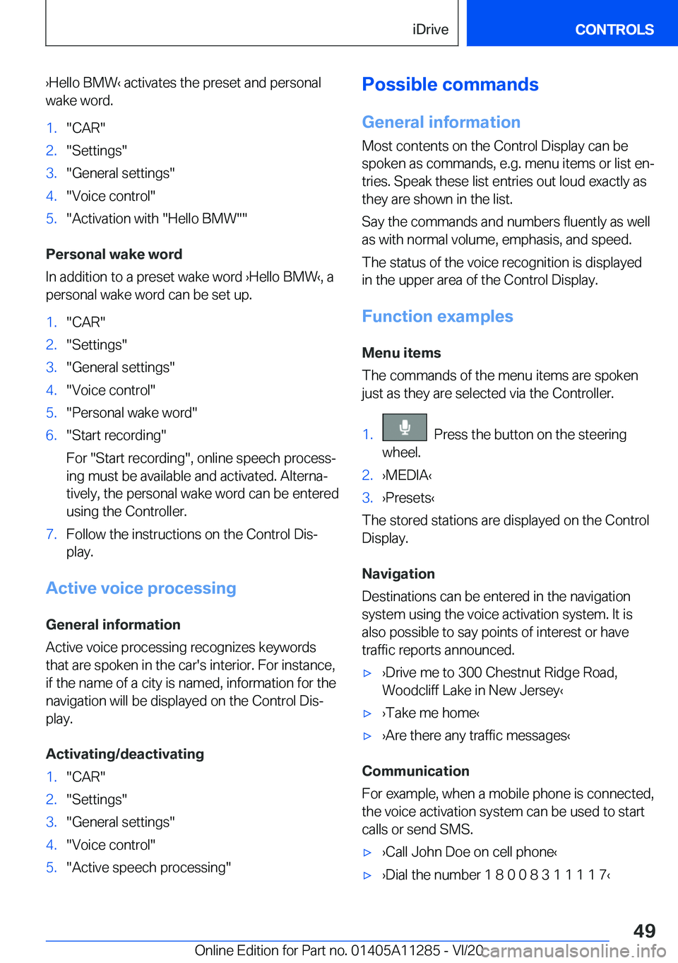 BMW 4 SERIES COUPE 2021  Owners Manual #