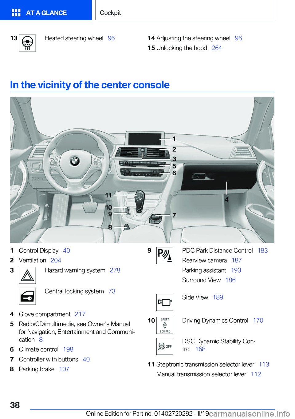 BMW 4 SERIES COUPE 2020  Owners Manual �1�3�H�e�a�t�e�d��s�t�e�e�r�i�n�g��w�h�e�e�l\_�9�6�1�4�A�d�j�u�s�t�i�n�g��t�h�e��s�t�e�e�r�i�n�g��w�h�e�e�l\_ �9�6�1�5�U�n�l�o�c�k�i�n�g��t�h�e��h�o�o�d\_�2�6�4
�I�n��t�h�e��v�i�c�i�n�i