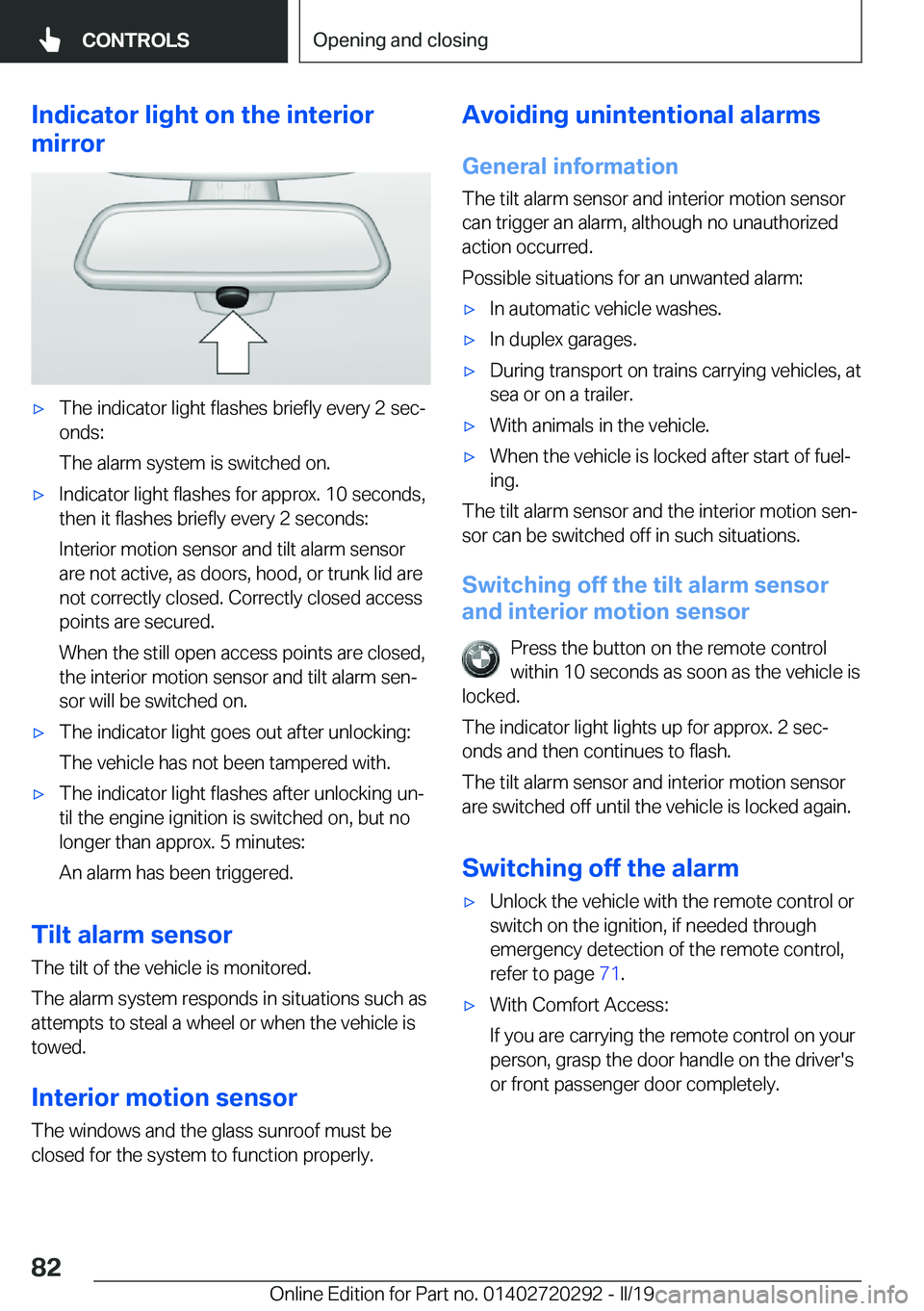 BMW 4 SERIES COUPE 2020  Owners Manual �I�n�d�i�c�a�t�o�r��l�i�g�h�t��o�n��t�h�e��i�n�t�e�r�i�o�r
�m�i�r�r�o�r'x�T�h�e��i�n�d�i�c�a�t�o�r��l�i�g�h�t��f�l�a�s�h�e�s��b�r�i�e�f�l�y��e�v�e�r�y��2��s�e�cj �o�n�d�s�:
�T�h�e��a�