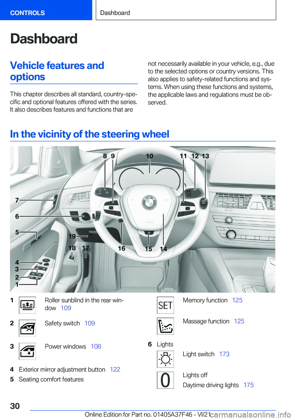 BMW 5 SERIES 2022  Owners Manual �D�a�s�h�b�o�a�r�d�V�e�h�i�c�l�e��f�e�a�t�u�r�e�s��a�n�d�o�p�t�i�o�n�s
�T�h�i�s��c�h�a�p�t�e�r��d�e�s�c�r�i�b�e�s��a�l�l��s�t�a�n�d�a�r�d�,��c�o�u�n�t�r�y�-�s�p�e#j�c�i�f�i�c��a�n�d��o�p�t�i�