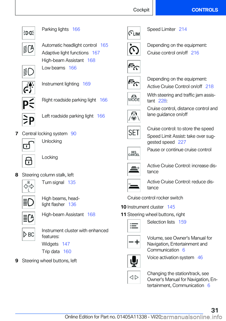 BMW 5 SERIES 2021  Owners Manual �P�a�r�k�i�n�g��l�i�g�h�t�s#\#_�1�6�6�A�u�t�o�m�a�t�i�c��h�e�a�d�l�i�g�h�t��c�o�n�t�r�o�l#\#_ �1�6�5
�A�d�a�p�t�i�v�e��l�i�g�h�t��f�u�n�c�t�i�o�n�s#\#_ �1�6�7
�H�i�g�h�-�b�e�a�m��A�s�s�i�s�t�a�n