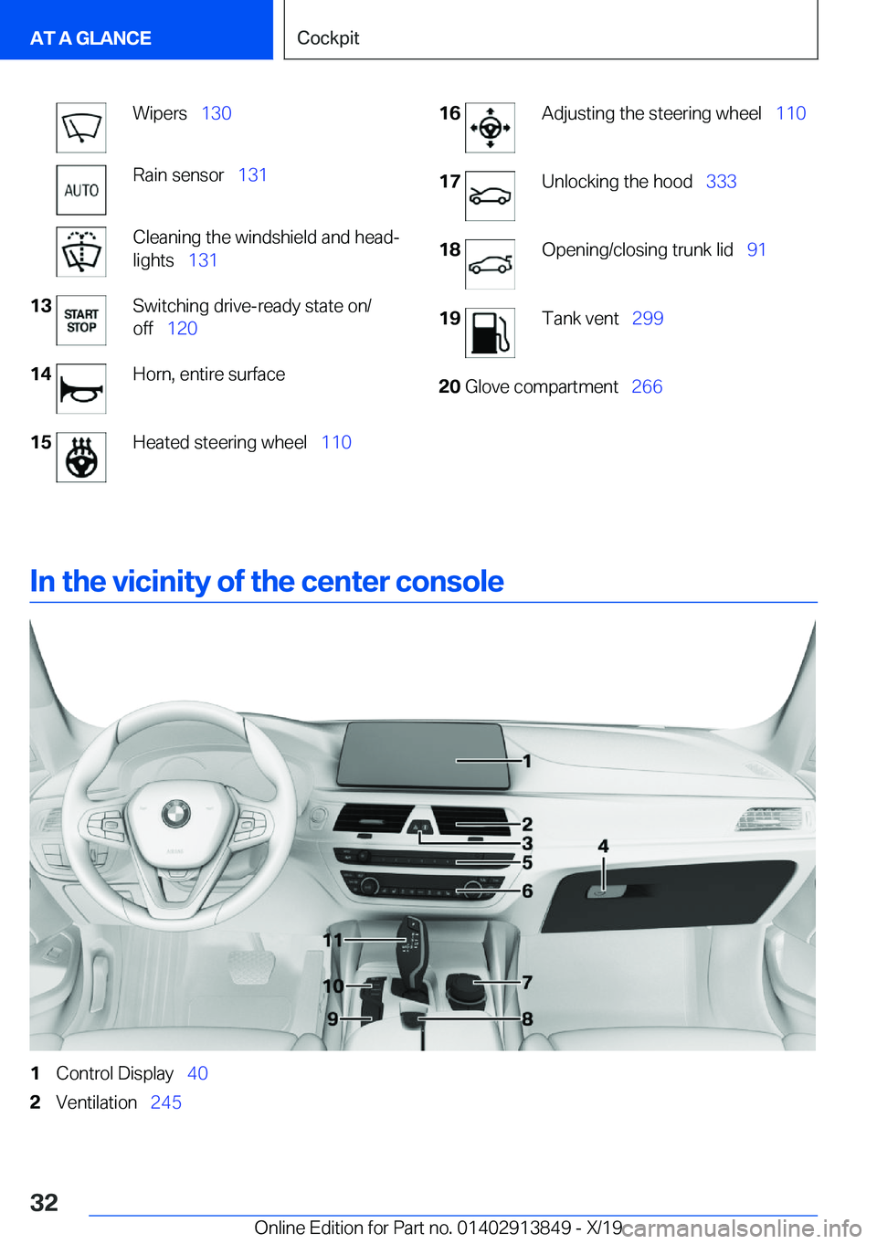 BMW 5 SERIES 2020  Owners Manual �W�i�p�e�r�s#\#_�1�3�0�R�a�i�n��s�e�n�s�o�r#\#_ �1�3�1�C�l�e�a�n�i�n�g��t�h�e��w�i�n�d�s�h�i�e�l�d��a�n�d��h�e�a�d#j
�l�i�g�h�t�s#\#_ �1�3�1�1�3�S�w�i�t�c�h�i�n�g��d�r�i�v�e�-�r�e�a�d�y��s�t�a�