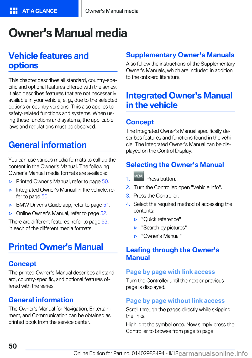 BMW 6 SERIES CONVERTIBLE 2018  Owners Manual �O�w�n�e�r�'�s��M�a�n�u�a�l��m�e�d�i�a�V�e�h�i�c�l�e��f�e�a�t�u�r�e�s��a�n�d�o�p�t�i�o�n�s
�T�h�i�s� �c�h�a�p�t�e�r� �d�e�s�c�r�i�b�e�s� �a�l�l� �s�t�a�n�d�a�r�d�,� �c�o�u�n�t�r�y�-�s�p�ej�c�