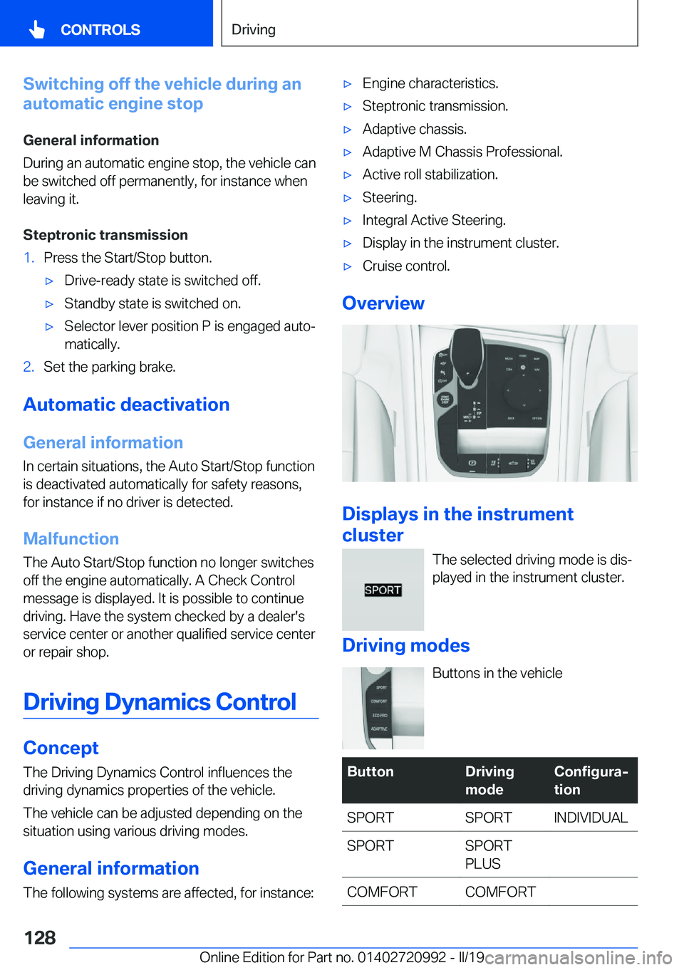 BMW 8 SERIES CONVERTIBLE 2020  Owners Manual �S�w�i�t�c�h�i�n�g��o�f�f��t�h�e��v�e�h�i�c�l�e��d�u�r�i�n�g��a�n
�a�u�t�o�m�a�t�i�c��e�n�g�i�n�e��s�t�o�p
�G�e�n�e�r�a�l��i�n�f�o�r�m�a�t�i�o�n
�D�u�r�i�n�g��a�n��a�u�t�o�m�a�t�i�c��e�n�g�