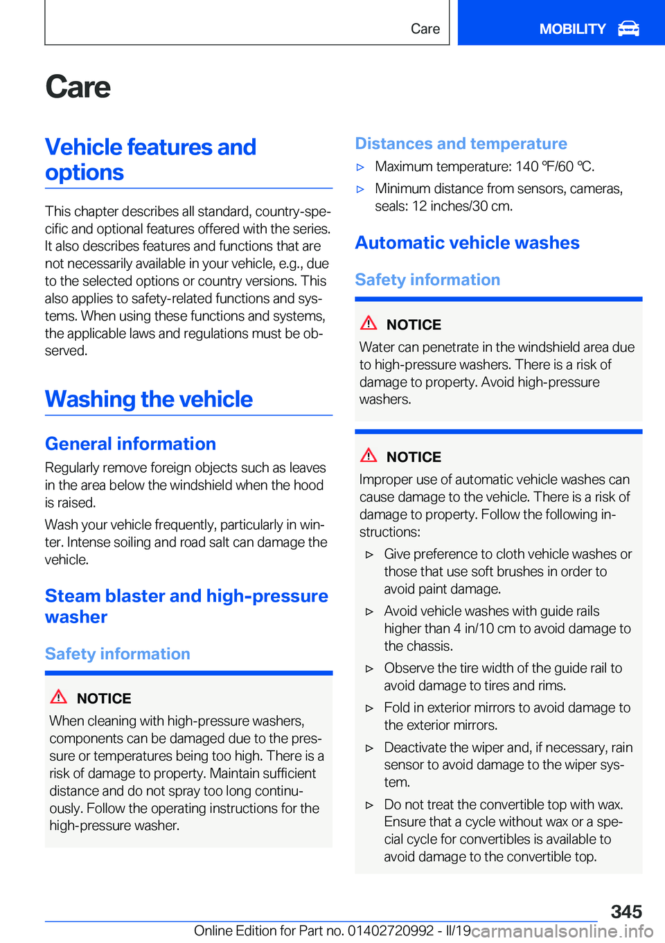 BMW 8 SERIES CONVERTIBLE 2020  Owners Manual �C�a�r�e�V�e�h�i�c�l�e��f�e�a�t�u�r�e�s��a�n�d�o�p�t�i�o�n�s
�T�h�i�s��c�h�a�p�t�e�r��d�e�s�c�r�i�b�e�s��a�l�l��s�t�a�n�d�a�r�d�,��c�o�u�n�t�r�y�-�s�p�ej�c�i�f�i�c��a�n�d��o�p�t�i�o�n�a�l��