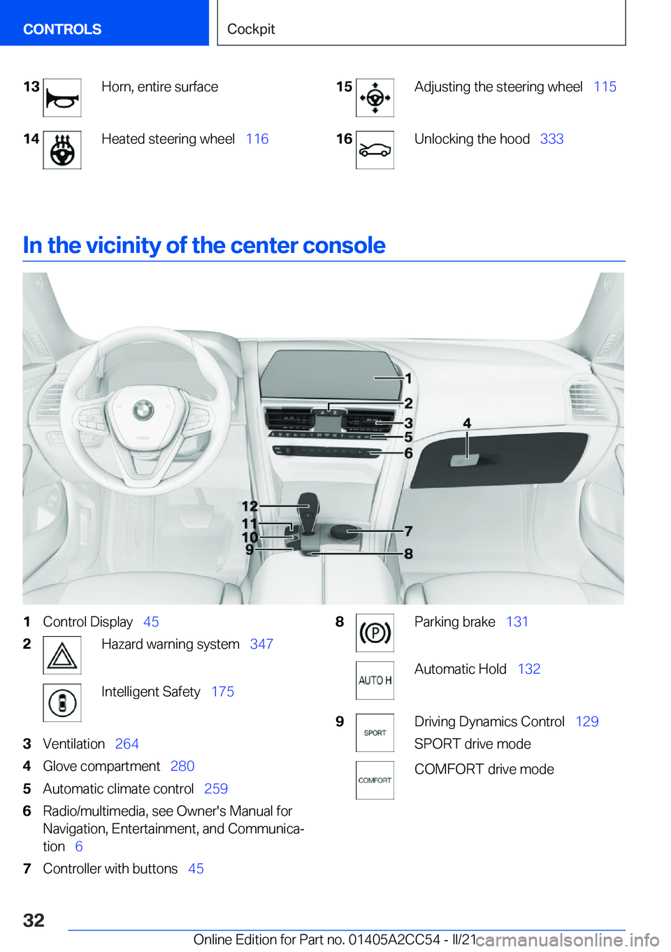 BMW 8 SERIES COUPE 2022  Owners Manual �1�3�H�o�r�n�,��e�n�t�i�r�e��s�u�r�f�a�c�e�1�4�H�e�a�t�e�d��s�t�e�e�r�i�n�g��w�h�e�e�l#\#_�1�1�6�1�5�A�d�j�u�s�t�i�n�g��t�h�e��s�t�e�e�r�i�n�g��w�h�e�e�l#\#_ �1�1�5�1�6�U�n�l�o�c�k�i�n�g��t�h�