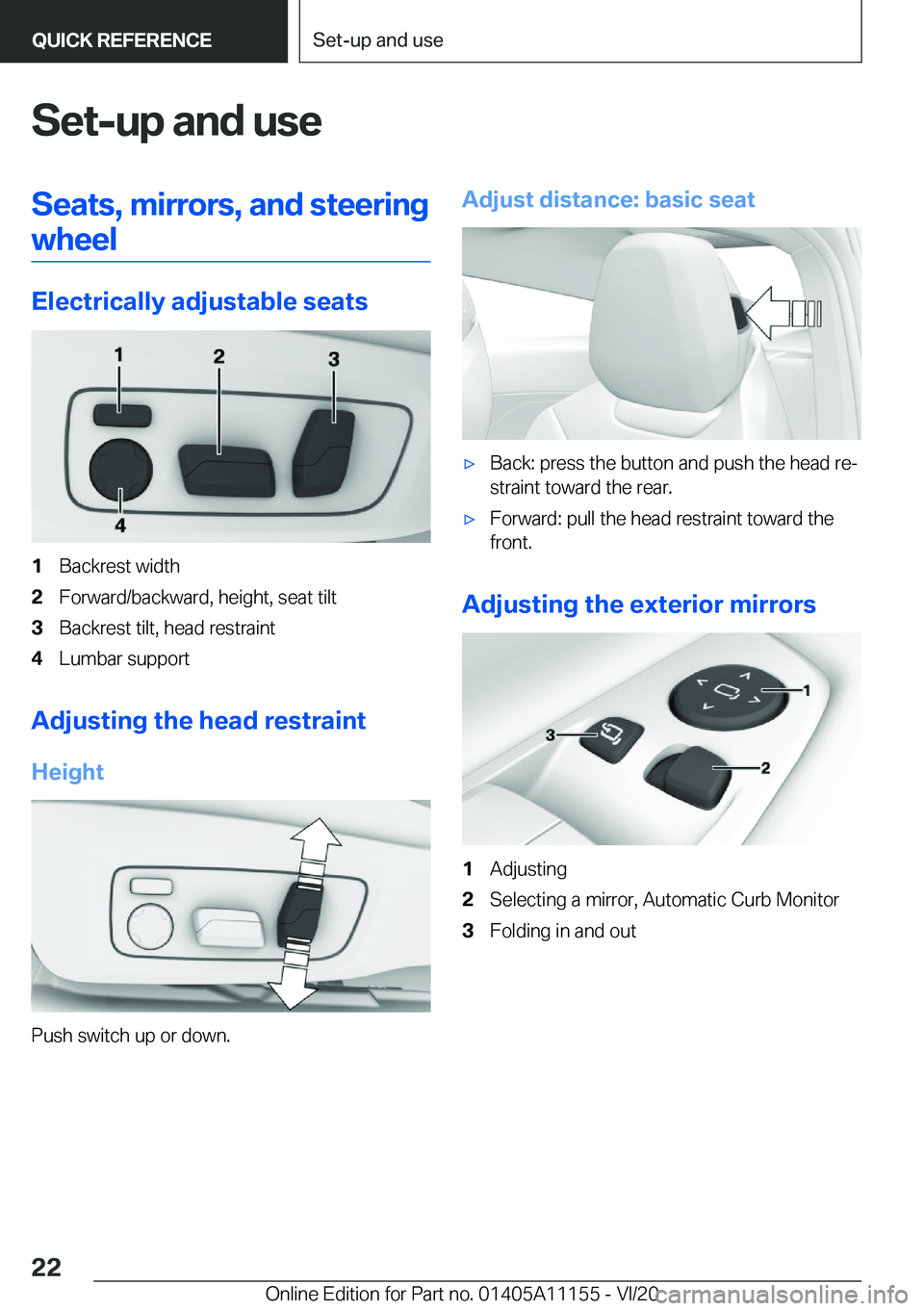 BMW 8 SERIES COUPE 2021  Owners Manual �S�e�t�-�u�p��a�n�d��u�s�e�S�e�a�t�s�,��m�i�r�r�o�r�s�,��a�n�d��s�t�e�e�r�i�n�g�w�h�e�e�l
�E�l�e�c�t�r�i�c�a�l�l�y��a�d�j�u�s�t�a�b�l�e��s�e�a�t�s
�1�B�a�c�k�r�e�s�t��w�i�d�t�h�2�F�o�r�w�a�r�d