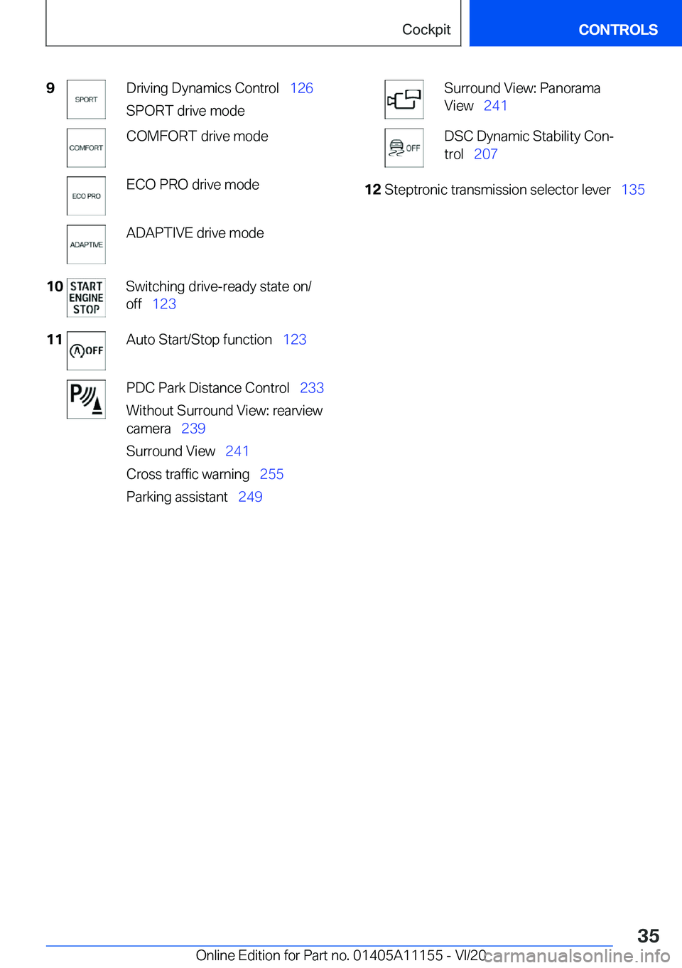 BMW 8 SERIES COUPE 2021  Owners Manual �9�D�r�i�v�i�n�g��D�y�n�a�m�i�c�s��C�o�n�t�r�o�l#\#_�1�2�6
�S�P�O�R�T��d�r�i�v�e��m�o�d�e�C�O�M�F�O�R�T��d�r�i�v�e��m�o�d�e�E�C�O��P�R�O��d�r�i�v�e��m�o�d�e�A�D�A�P�T�I�V�E��d�r�i�v�e��m�o�