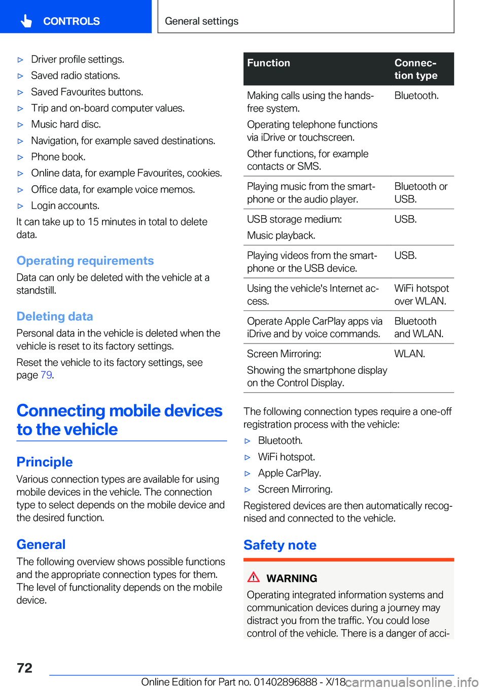 BMW 8 SERIES COUPE 2019  Owners Manual 'x�D�r�i�v�e�r��p�r�o�f�i�l�e��s�e�t�t�i�n�g�s�.'x�S�a�v�e�d��r�a�d�i�o��s�t�a�t�i�o�n�s�.'x�S�a�v�e�d��F�a�v�o�u�r�i�t�e�s��b�u�t�t�o�n�s�.'x�T�r�i�p��a�n�d��o�n�-�b�o�a�r�d�