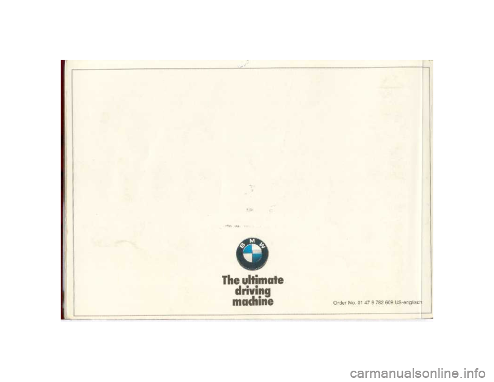 BMW 850I COUPE 1989  Owners Manual 