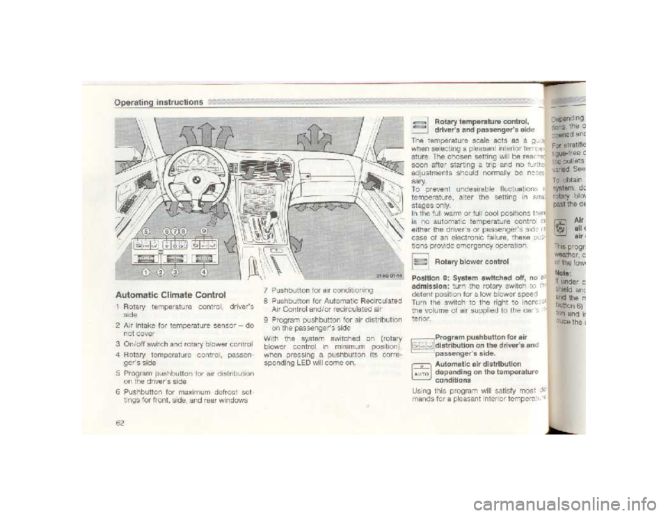 BMW 850I COUPE 1989  Owners Manual 