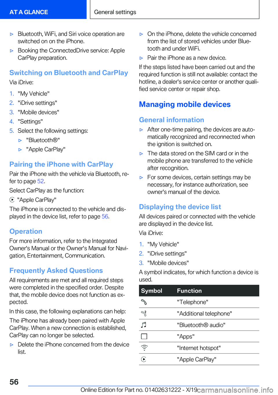 BMW M2 2020  Owners Manual 'x�B�l�u�e�t�o�o�t�h�,��W�i�F�i�,��a�n�d��S�i�r�i��v�o�i�c�e��o�p�e�r�a�t�i�o�n��a�r�e
�s�w�i�t�c�h�e�d��o�n��o�n��t�h�e��i�P�h�o�n�e�.'x�B�o�o�k�i�n�g��t�h�e��C�o�n�n�e�c�t�e�d�D�