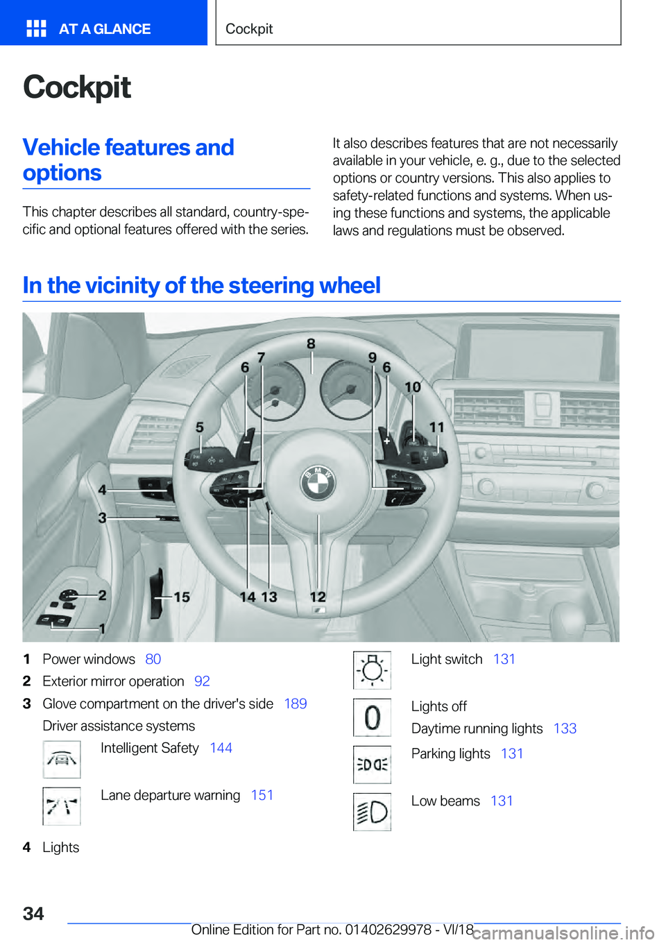 BMW M2 2019  Owners Manual �C�o�c�k�p�i�t
�V�e�h�i�c�l�e��f�e�a�t�u�r�e�s��a�n�d
�o�p
�t
�i�o�n�s�T�h�i�s��c�h�a�p�t�e�r��d�e�s�c�r�i�b�e�s��a�l�l��s�t�a�n�d�a�r�d�,��c�o�u�n�t�r�y�-�s�p�ej
�c�i�f�i�c��a�n�d��o�p�t�i�