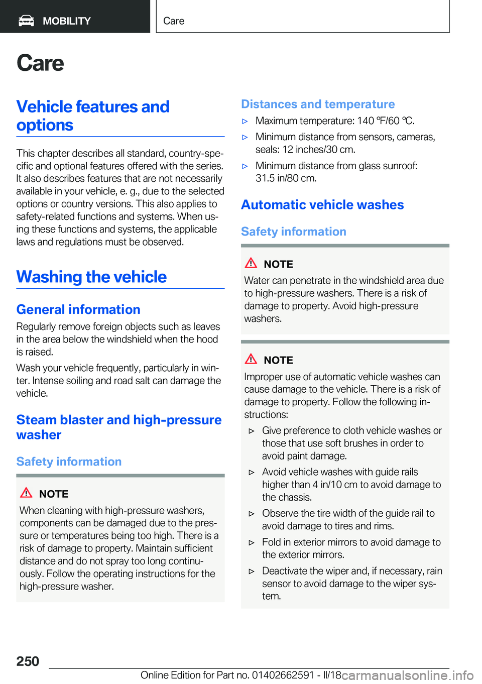 BMW M2 2018  Owners Manual �C�a�r�e�V�e�h�i�c�l�e��f�e�a�t�u�r�e�s��a�n�d�o�p�t�i�o�n�s
�T�h�i�s� �c�h�a�p�t�e�r� �d�e�s�c�r�i�b�e�s� �a�l�l� �s�t�a�n�d�a�r�d�,� �c�o�u�n�t�r�y�-�s�p�ej�c�i�f�i�c� �a�n�d� �o�p�t�i�o�n�a�l� �