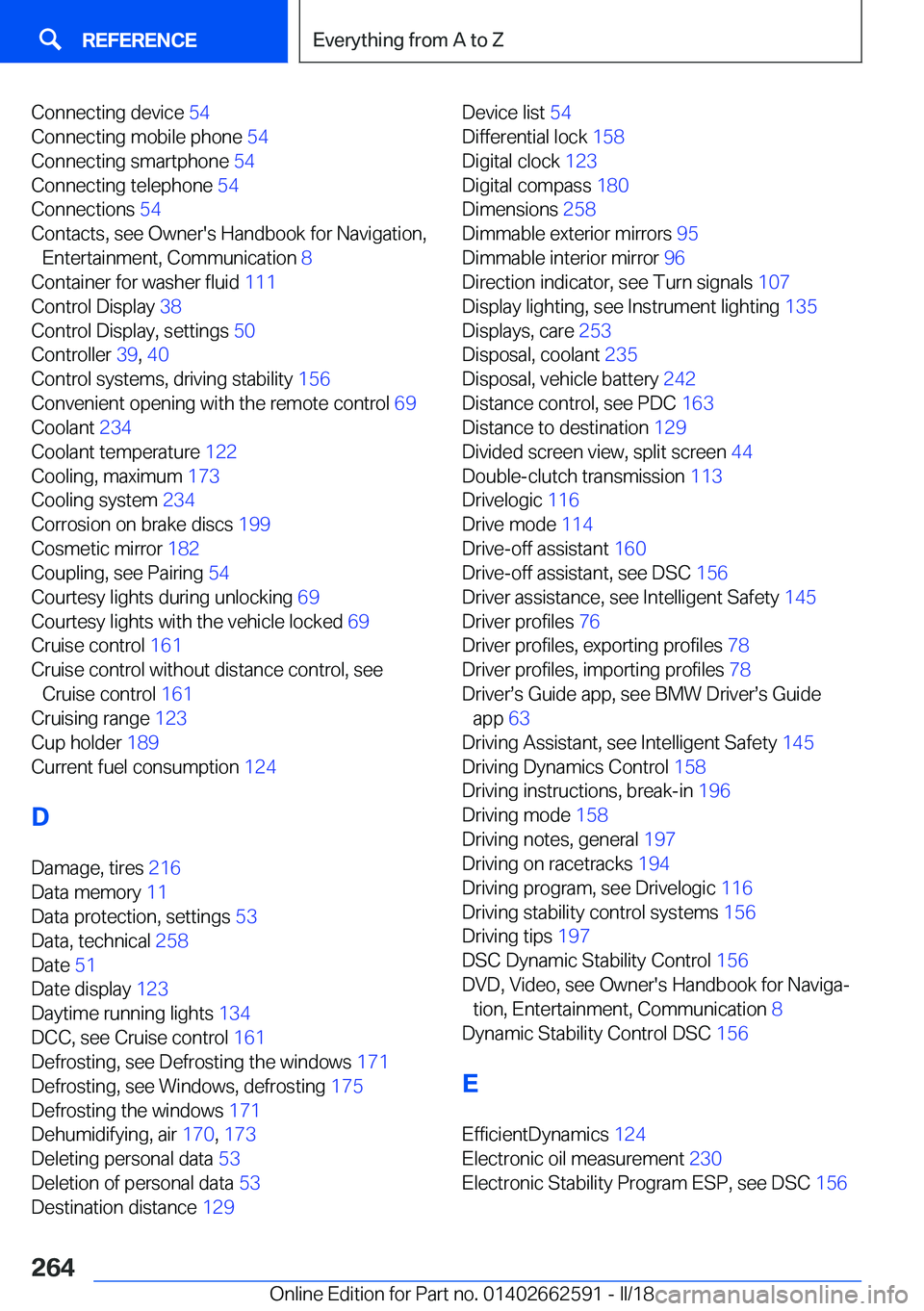 BMW M2 2018  Owners Manual �C�o�n�n�e�c�t�i�n�g� �d�e�v�i�c�e� �5�4� 
�C�o�n�n�e�c�t�i�n�g� �m�o�b�i�l�e� �p�h�o�n�e�  �5�4� 
�C�o�n�n�e�c�t�i�n�g� �s�m�a�r�t�p�h�o�n�e�  �5�4� 
�C�o�n�n�e�c�t�i�n�g� �t�e�l�e�p�h�o�n�e�  �5�4� 