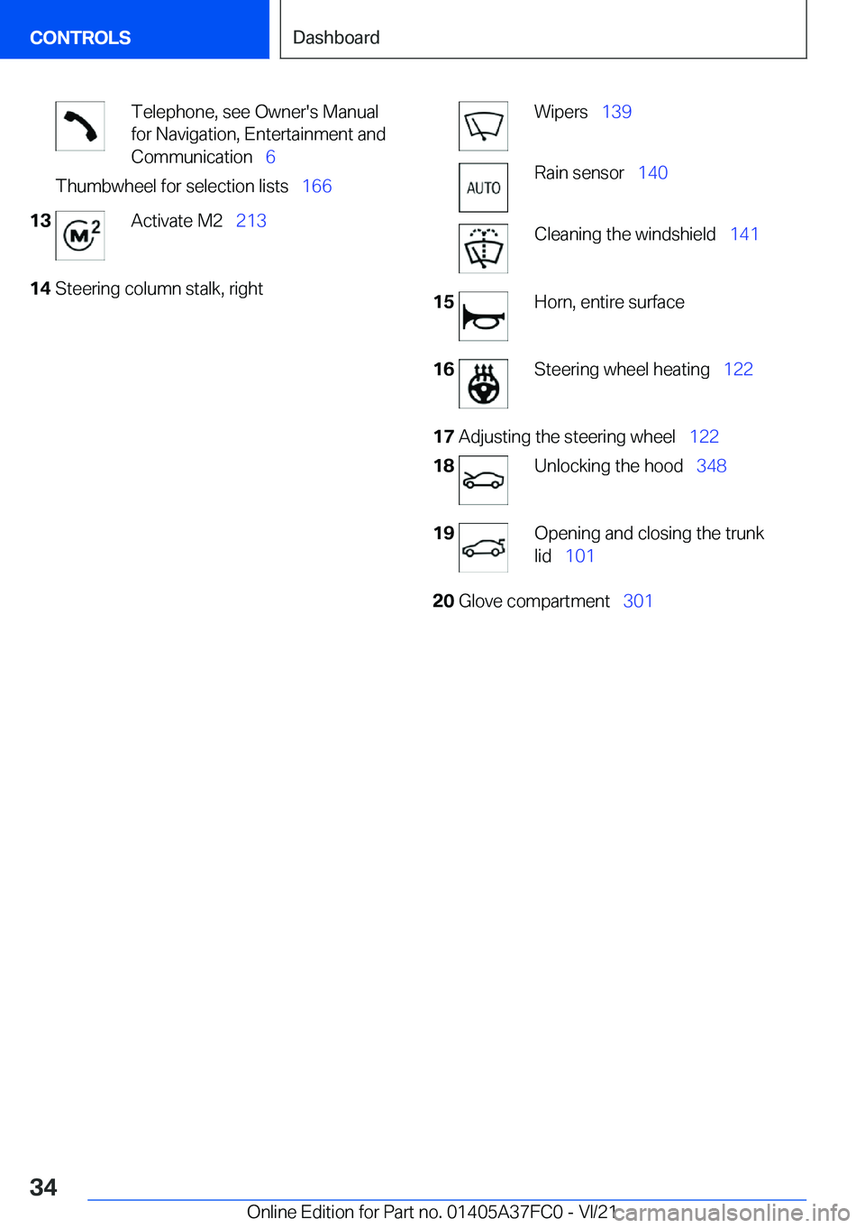 BMW M3 2022  Owners Manual �T�e�l�e�p�h�o�n�e�,��s�e�e��O�w�n�e�r�'�s��M�a�n�u�a�l
�f�o�r��N�a�v�i�g�a�t�i�o�n�,��E�n�t�e�r�t�a�i�n�m�e�n�t��a�n�d
�C�o�m�m�u�n�i�c�a�t�i�o�n#\#_ �6�T�h�u�m�b�w�h�e�e�l��f�o�r��s�e�l�
