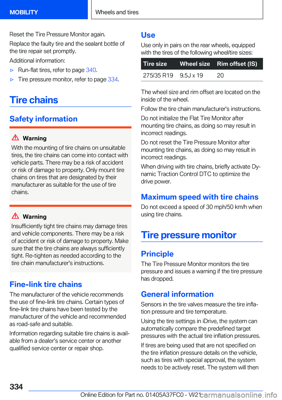 BMW M3 2022  Owners Manual �R�e�s�e�t��t�h�e��T�i�r�e��P�r�e�s�s�u�r�e��M�o�n�i�t�o�r��a�g�a�i�n�.�R�e�p�l�a�c�e��t�h�e��f�a�u�l�t�y��t�i�r�e��a�n�d��t�h�e��s�e�a�l�a�n�t��b�o�t�t�l�e��o�f
�t�h�e��t�i�r�e��r�e�p�