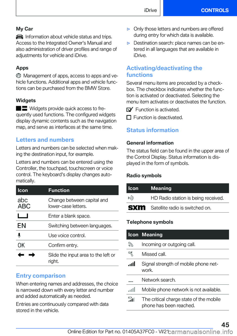 BMW M3 2022  Owners Manual �M�y��C�a�r
���I�n�f�o�r�m�a�t�i�o�n��a�b�o�u�t��v�e�h�i�c�l�e��s�t�a�t�u�s��a�n�d��t�r�i�p�s�.
�A�c�c�e�s�s��t�o��t�h�e��I�n�t�e�g�r�a�t�e�d��O�w�n�e�r�'�s��M�a�n�u�a�l��a�n�d �a�l�