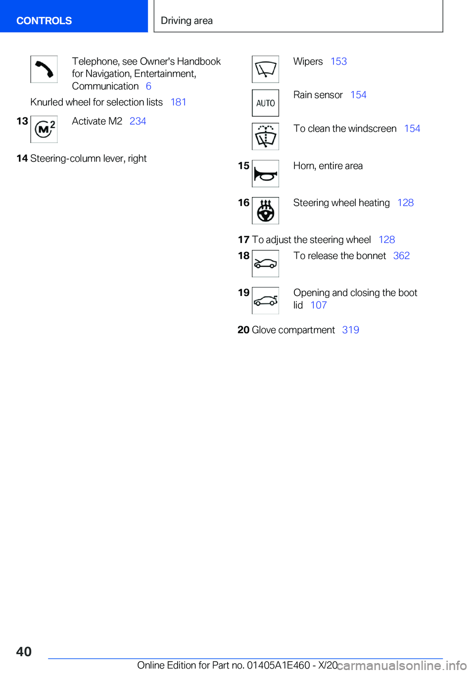 BMW M3 2021  Owners Manual �T�e�l�e�p�h�o�n�e�,��s�e�e��O�w�n�e�r�'�s��H�a�n�d�b�o�o�k
�f�o�r��N�a�v�i�g�a�t�i�o�n�,��E�n�t�e�r�t�a�i�n�m�e�n�t�,
�C�o�m�m�u�n�i�c�a�t�i�o�n\_ �6�K�n�u�r�l�e�d��w�h�e�e�l��f�o�r��s�