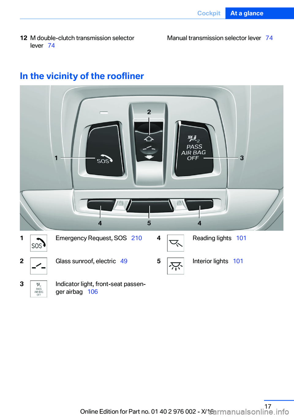 BMW M3 2017  Owners Manual �1�2�M� �d�o�u�b�l�e�-�c�l�u�t�c�h� �t�r�a�n�s�m�i�s�s�i�o�n� �s�e�l�e�c�t�o�r
�l�e�v�e�r\_ �7�4�M�a�n�u�a�l� �t�r�a�n�s�m�i�s�s�i�o�n� �s�e�l�e�c�t�o�r� �l�e�v�e�r\_ �7�4
�I�n��t�h�e��v�i�c�i�n