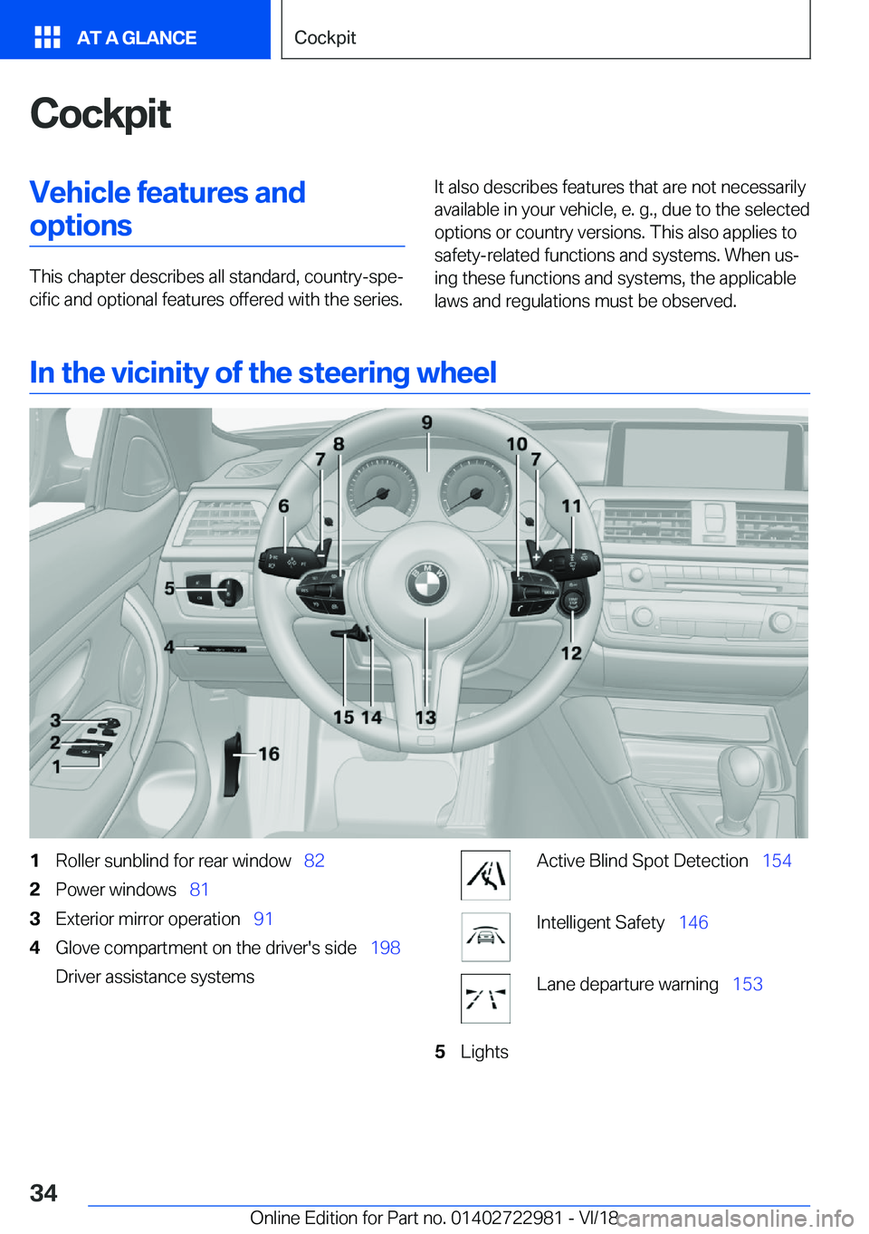 BMW M4 2019  Owners Manual �C�o�c�k�p�i�t�V�e�h�i�c�l�e��f�e�a�t�u�r�e�s��a�n�d�o�p�t�i�o�n�s
�T�h�i�s��c�h�a�p�t�e�r��d�e�s�c�r�i�b�e�s��a�l�l��s�t�a�n�d�a�r�d�,��c�o�u�n�t�r�y�-�s�p�ej�c�i�f�i�c��a�n�d��o�p�t�i�o�n�
