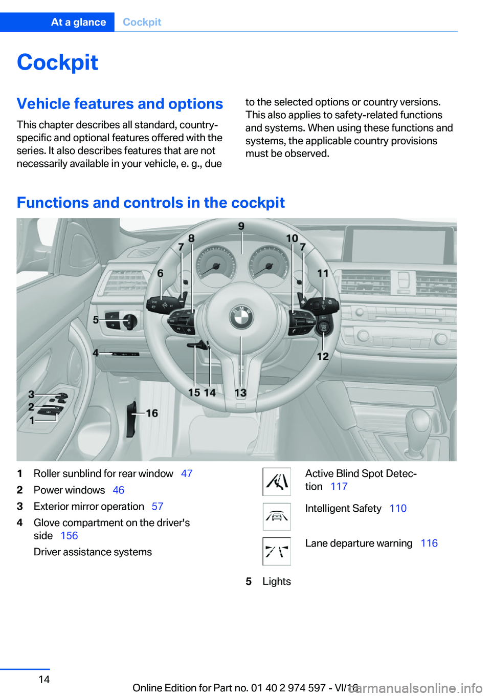 BMW M4 2017  Owners Manual �C�o�c�k�p�i�t�V�e�h�i�c�l�e��f�e�a�t�u�r�e�s��a�n�d��o�p�t�i�o�n�s
�T�h�i�s� �c�h�a�p�t�e�r� �d�e�s�c�r�i�b�e�s� �a�l�l� �s�t�a�n�d�a�r�d�,� �c�o�u�n�t�r�y�- �s�p�e�c�i�f�i�c� �a�n�d� �o�p�t�i�o�n