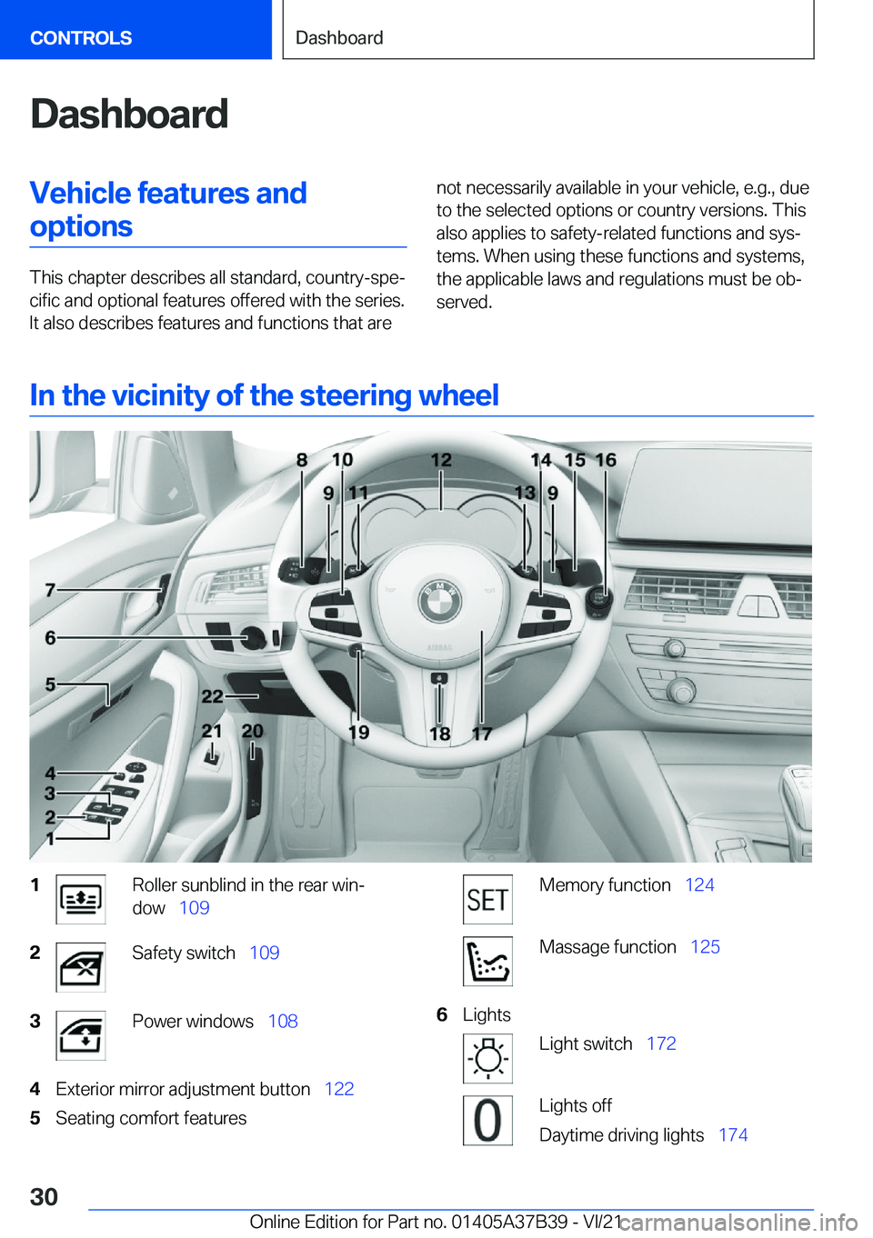 BMW M5 2022  Owners Manual �D�a�s�h�b�o�a�r�d�V�e�h�i�c�l�e��f�e�a�t�u�r�e�s��a�n�d�o�p�t�i�o�n�s
�T�h�i�s��c�h�a�p�t�e�r��d�e�s�c�r�i�b�e�s��a�l�l��s�t�a�n�d�a�r�d�,��c�o�u�n�t�r�y�-�s�p�e#j�c�i�f�i�c��a�n�d��o�p�t�i�