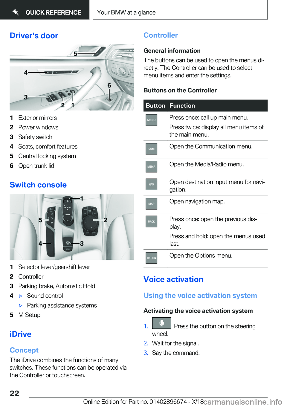 BMW M5 2019  Owners Manual �D�r�i�v�e�r�'�s��d�o�o�r�1�E�x�t�e�r�i�o�r��m�i�r�r�o�r�s�2�P�o�w�e�r��w�i�n�d�o�w�s�3�S�a�f�e�t�y��s�w�i�t�c�h�4�S�e�a�t�s�,��c�o�m�f�o�r�t��f�e�a�t�u�r�e�s�5�C�e�n�t�r�a�l��l�o�c�k�i�n�g