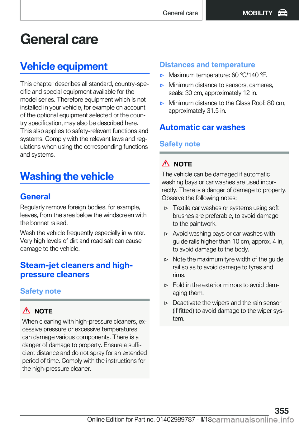 BMW M5 2018  Owners Manual �G�e�n�e�r�a�l��c�a�r�e�V�e�h�i�c�l�e��e�q�u�i�p�m�e�n�t
�T�h�i�s��c�h�a�p�t�e�r��d�e�s�c�r�i�b�e�s��a�l�l��s�t�a�n�d�a�r�d�,��c�o�u�n�t�r�y�-�s�p�ej�c�i�f�i�c��a�n�d��s�p�e�c�i�a�l��e�q�u�