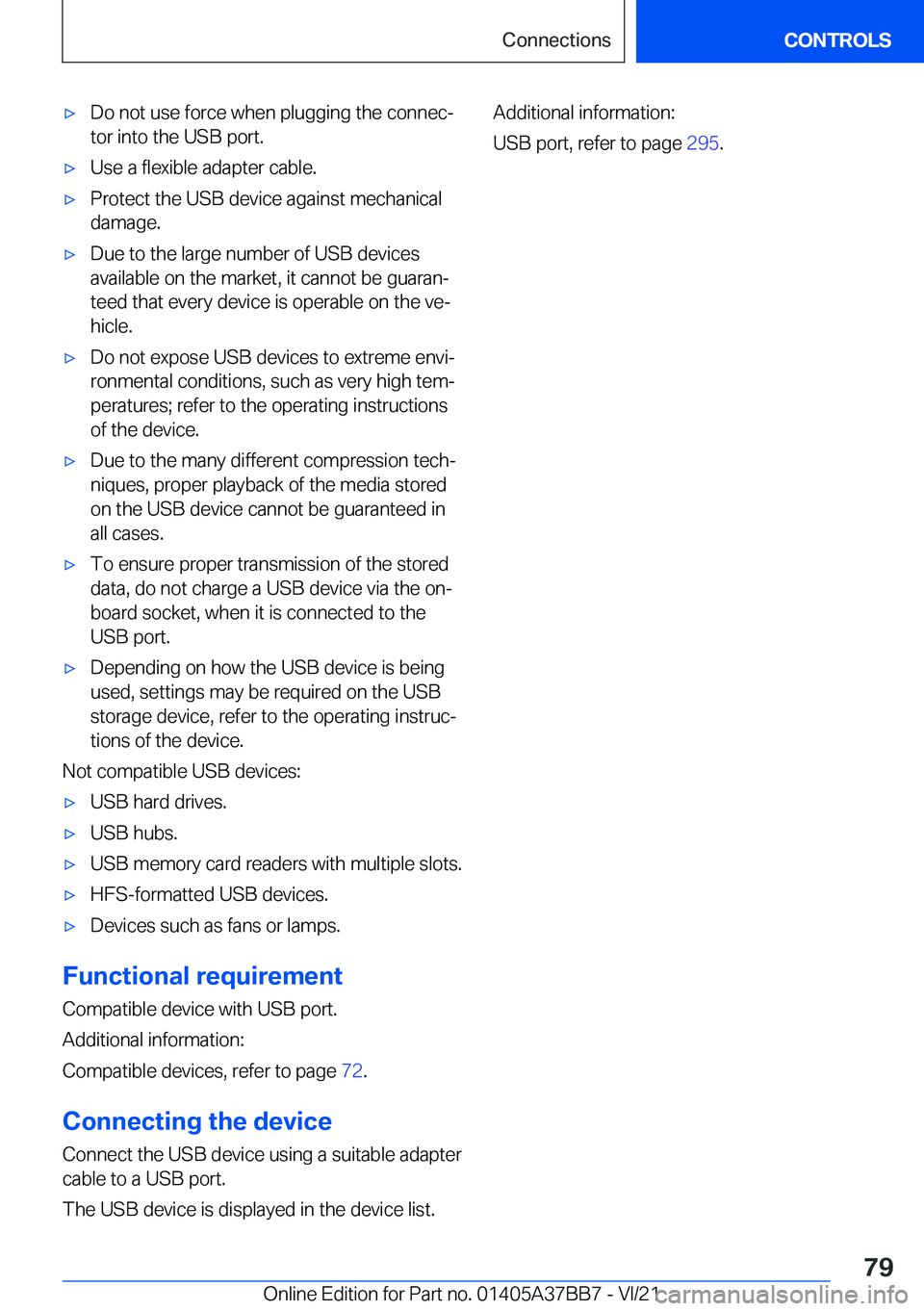 BMW M8 2022  Owners Manual 'x�D�o��n�o�t��u�s�e��f�o�r�c�e��w�h�e�n��p�l�u�g�g�i�n�g��t�h�e��c�o�n�n�e�c#j
�t�o�r��i�n�t�o��t�h�e��U�S�B��p�o�r�t�.'x�U�s�e��a��f�l�e�x�i�b�l�e��a�d�a�p�t�e�r��c�a�b�l�e�.&