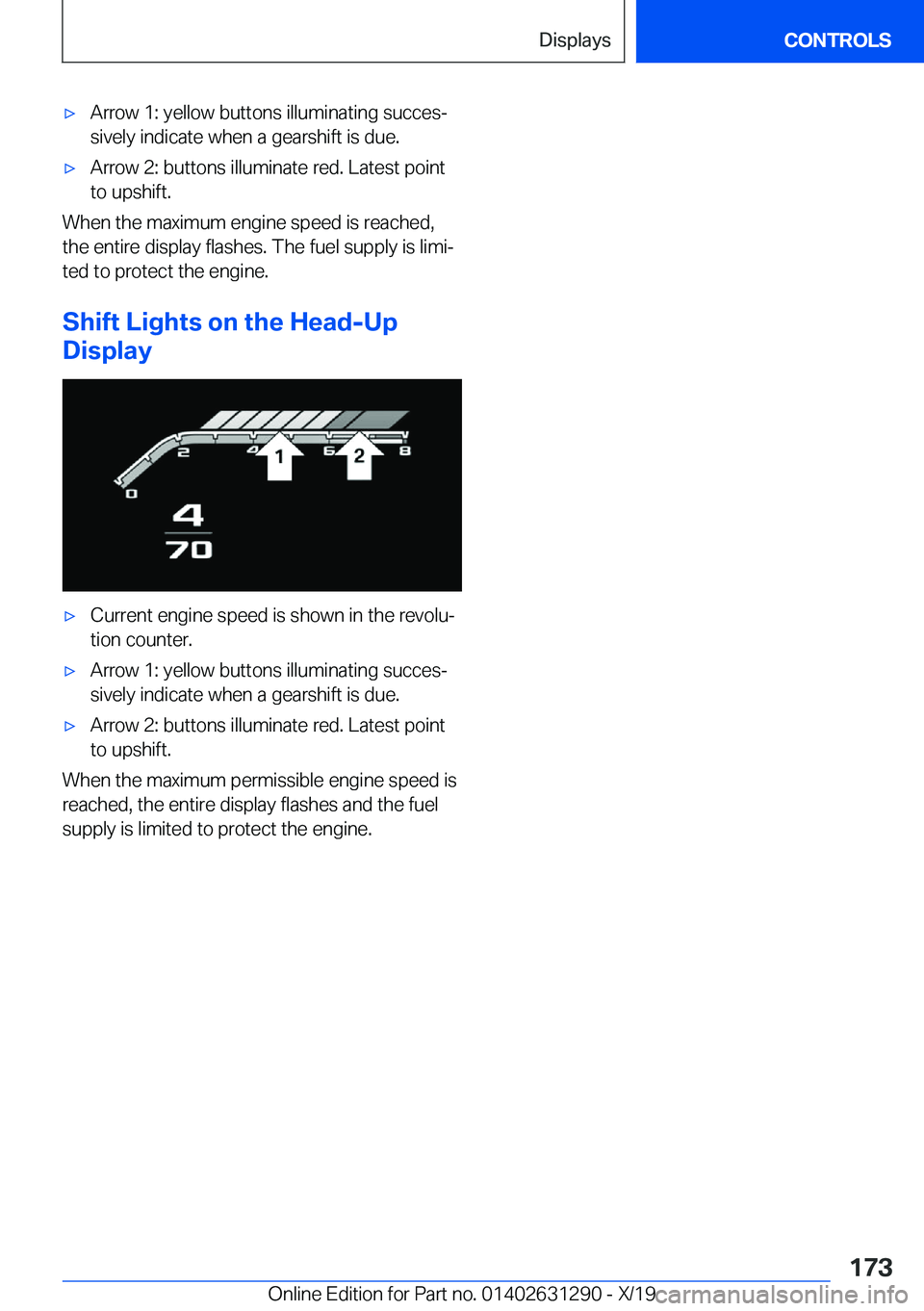 BMW M8 2020  Owners Manual 'x�A�r�r�o�w��1�:��y�e�l�l�o�w��b�u�t�t�o�n�s��i�l�l�u�m�i�n�a�t�i�n�g��s�u�c�c�e�sj
�s�i�v�e�l�y��i�n�d�i�c�a�t�e��w�h�e�n��a��g�e�a�r�s�h�i�f�t��i�s��d�u�e�.'x�A�r�r�o�w��2�:��