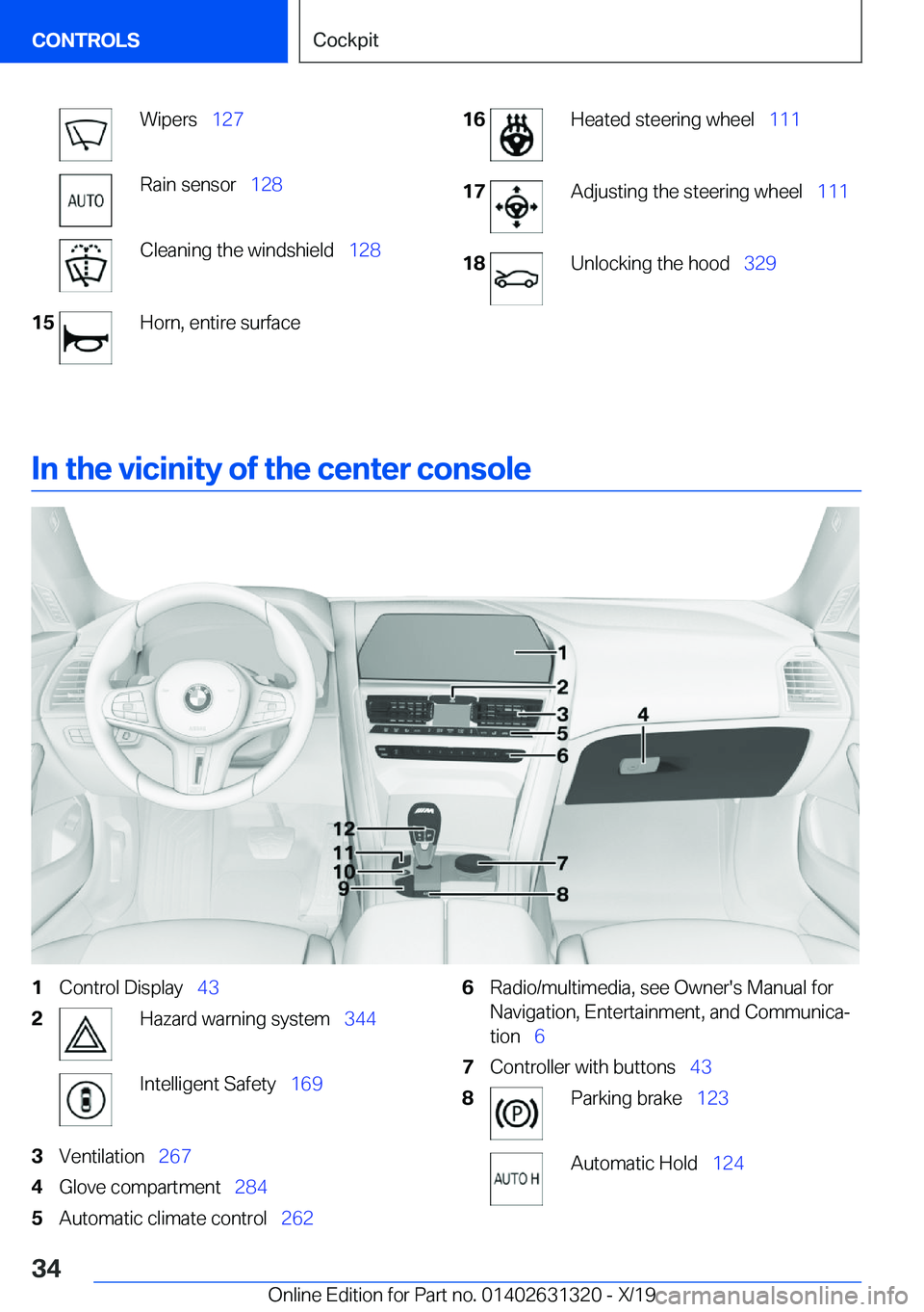 BMW M8 COUPE 2020  Owners Manual �W�i�p�e�r�s#\#_�1�2�7�R�a�i�n��s�e�n�s�o�r#\#_ �1�2�8�C�l�e�a�n�i�n�g��t�h�e��w�i�n�d�s�h�i�e�l�d#\#_ �1�2�8�1�5�H�o�r�n�,��e�n�t�i�r�e��s�u�r�f�a�c�e�1�6�H�e�a�t�e�d��s�t�e�e�r�i�n�g��w�h�e�e