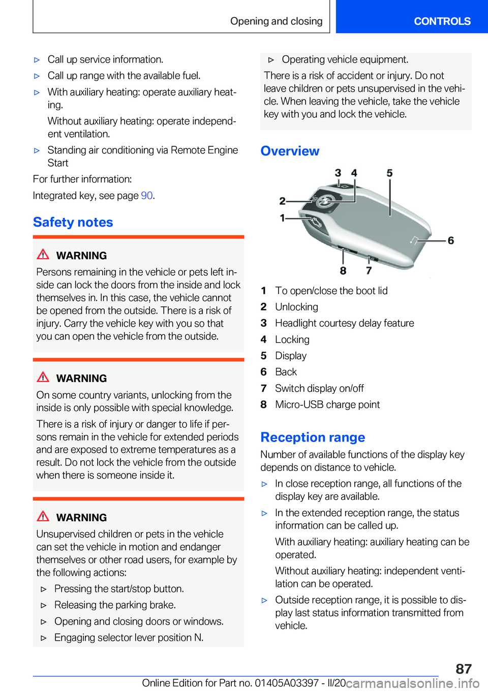 BMW M8 GRAN COUPE 2020  Owners Manual 'x�C�a�l�l��u�p��s�e�r�v�i�c�e��i�n�f�o�r�m�a�t�i�o�n�.'x�C�a�l�l��u�p��r�a�n�g�e��w�i�t�h��t�h�e��a�v�a�i�l�a�b�l�e��f�u�e�l�.'x�W�i�t�h��a�u�x�i�l�i�a�r�y��h�e�a�t�i�n�g�:��o