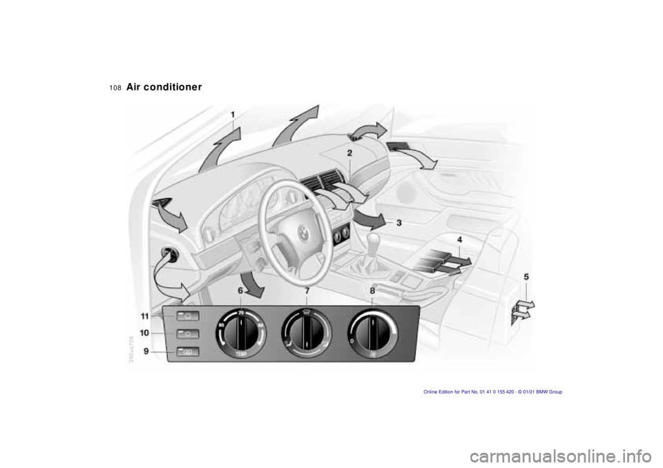 BMW SPORT WAGON 2001  Owners Manual 108n
390us706Air conditioner  