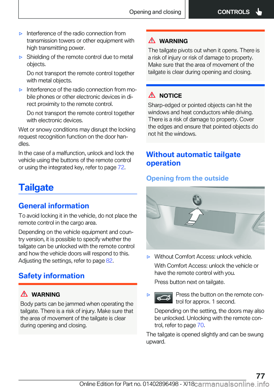 BMW X1 2019  Owners Manual 'x�I�n�t�e�r�f�e�r�e�n�c�e��o�f��t�h�e��r�a�d�i�o��c�o�n�n�e�c�t�i�o�n��f�r�o�m�t�r�a�n�s�m�i�s�s�i�o�n��t�o�w�e�r�s��o�r��o�t�h�e�r��e�q�u�i�p�m�e�n�t��w�i�t�h
�h�i�g�h��t�r�a�n�s�m�i�