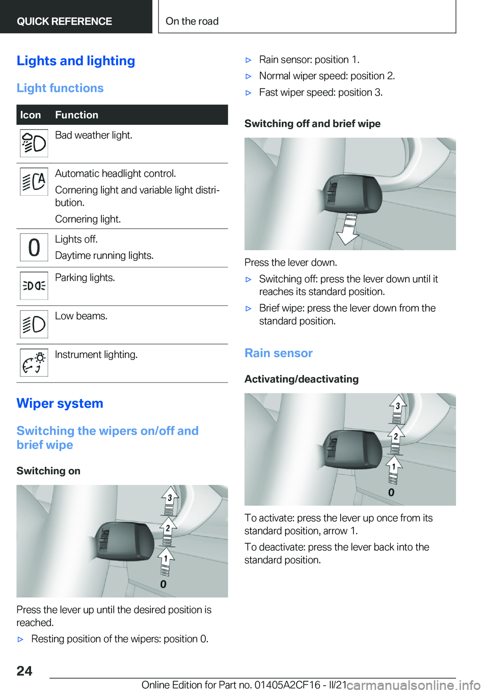BMW X2 2022  Owners Manual �L�i�g�h�t�s��a�n�d��l�i�g�h�t�i�n�g
�L�i�g�h�t��f�u�n�c�t�i�o�n�s�I�c�o�n�F�u�n�c�t�i�o�n�B�a�d��w�e�a�t�h�e�r��l�i�g�h�t�.�A�u�t�o�m�a�t�i�c��h�e�a�d�l�i�g�h�t��c�o�n�t�r�o�l�.
�C�o�r�n�e�r�i