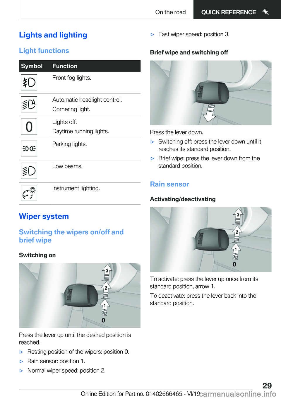 BMW X2 2020  Owners Manual �L�i�g�h�t�s��a�n�d��l�i�g�h�t�i�n�g
�L�i�g�h�t��f�u�n�c�t�i�o�n�s�S�y�m�b�o�l�F�u�n�c�t�i�o�n�F�r�o�n�t��f�o�g��l�i�g�h�t�s�.�A�u�t�o�m�a�t�i�c��h�e�a�d�l�i�g�h�t��c�o�n�t�r�o�l�.
�C�o�r�n�e�r