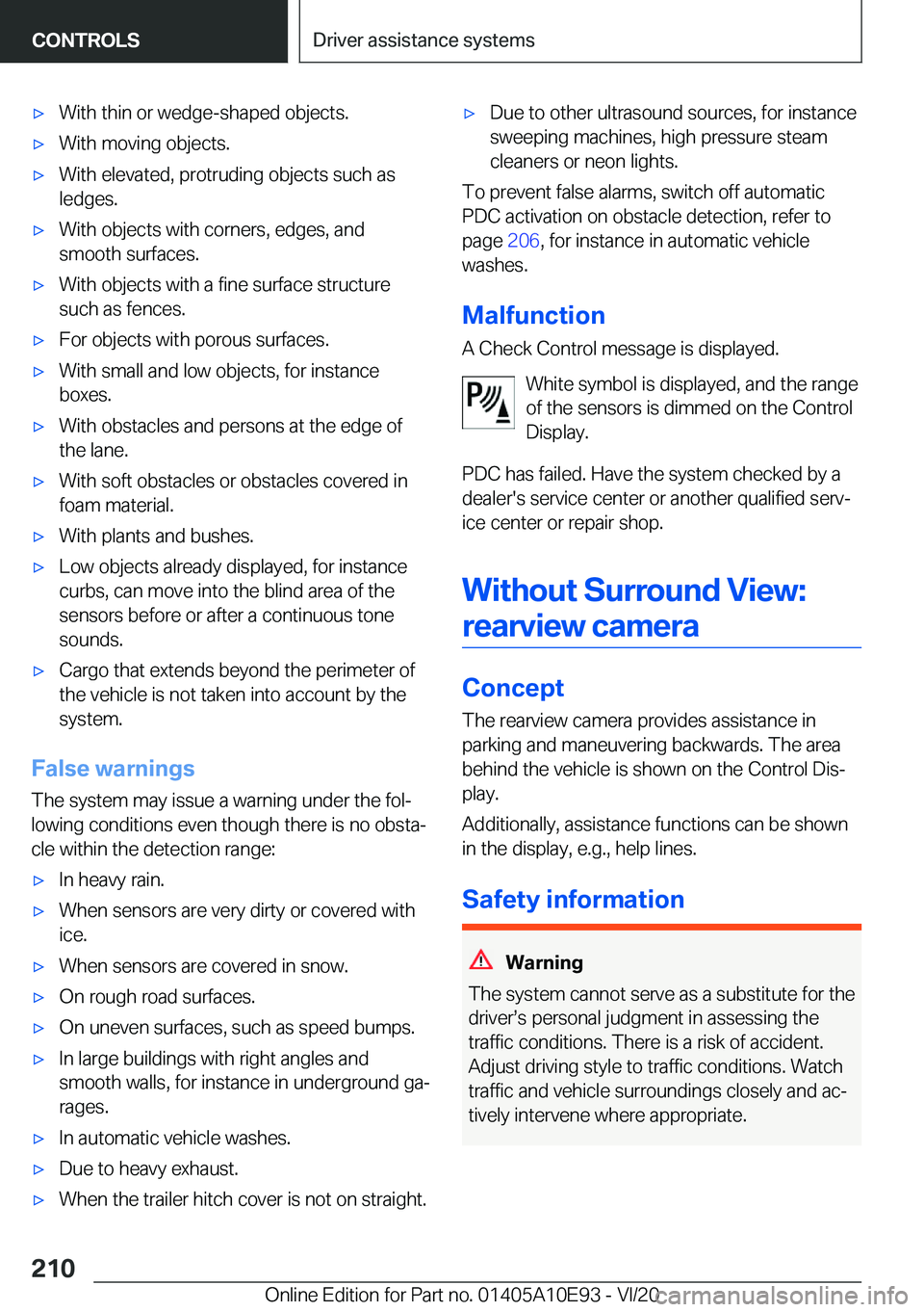 BMW X3 2021  Owners Manual 'x�W�i�t�h��t�h�i�n��o�r��w�e�d�g�e�-�s�h�a�p�e�d��o�b�j�e�c�t�s�.'x�W�i�t�h��m�o�v�i�n�g��o�b�j�e�c�t�s�.'x�W�i�t�h��e�l�e�v�a�t�e�d�,��p�r�o�t�r�u�d�i�n�g��o�b�j�e�c�t�s��s�u�c