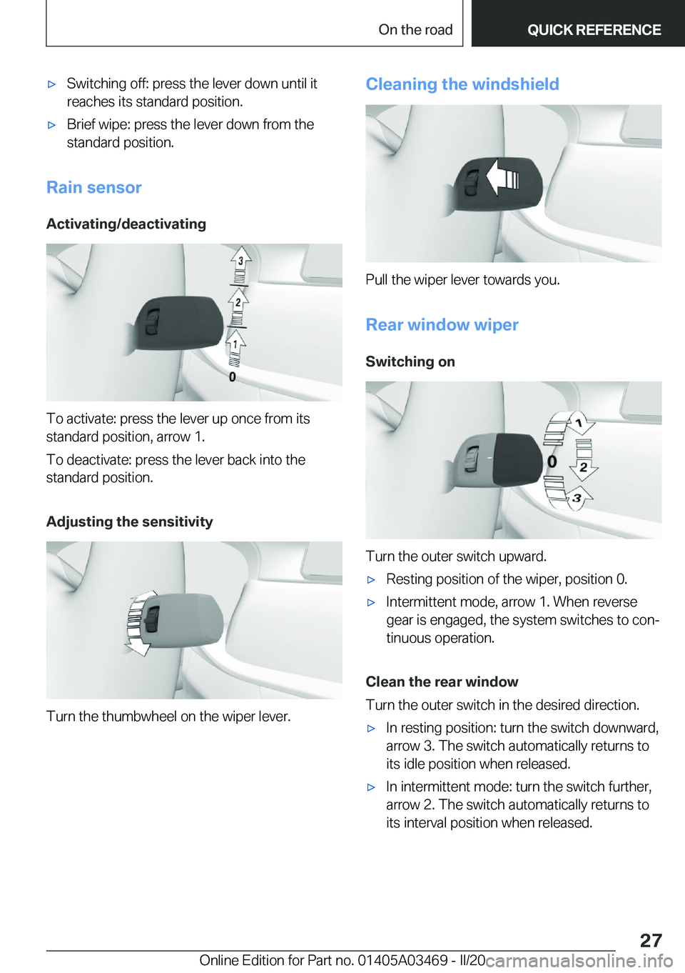 BMW X3 M 2021  Owners Manual 'x�S�w�i�t�c�h�i�n�g��o�f�f�:��p�r�e�s�s��t�h�e��l�e�v�e�r��d�o�w�n��u�n�t�i�l��i�t�r�e�a�c�h�e�s��i�t�s��s�t�a�n�d�a�r�d��p�o�s�i�t�i�o�n�.'x�B�r�i�e�f��w�i�p�e�:��p�r�e�s�s��t�h