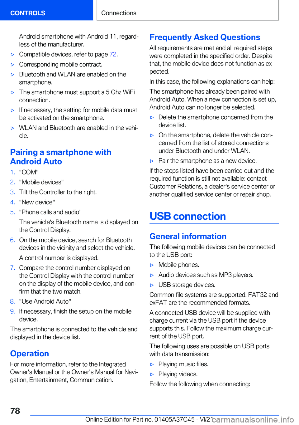 BMW X4 M 2022  Owners Manual �A�n�d�r�o�i�d��s�m�a�r�t�p�h�o�n�e��w�i�t�h��A�n�d�r�o�i�d��1�1�,��r�e�g�a�r�d#j
�l�e�s�s��o�f��t�h�e��m�a�n�u�f�a�c�t�u�r�e�r�.'x�C�o�m�p�a�t�i�b�l�e��d�e�v�i�c�e�s�,��r�e�f�e�r��t�o�