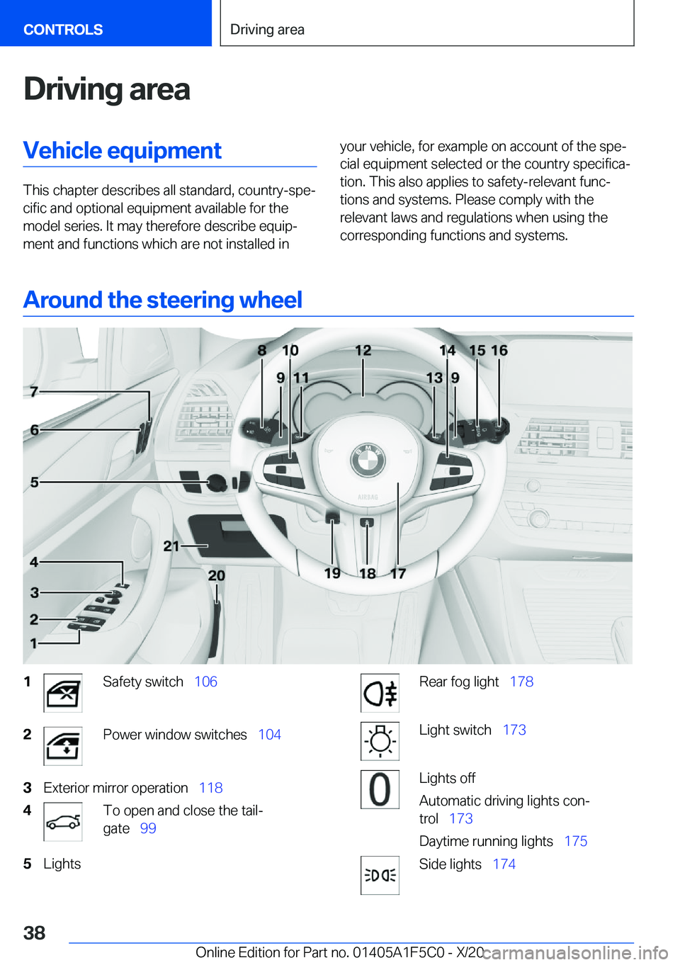 BMW X4 M 2021  Owners Manual �D�r�i�v�i�n�g��a�r�e�a�V�e�h�i�c�l�e��e�q�u�i�p�m�e�n�t
�T�h�i�s��c�h�a�p�t�e�r��d�e�s�c�r�i�b�e�s��a�l�l��s�t�a�n�d�a�r�d�,��c�o�u�n�t�r�y�-�s�p�ej�c�i�f�i�c��a�n�d��o�p�t�i�o�n�a�l��e�q�